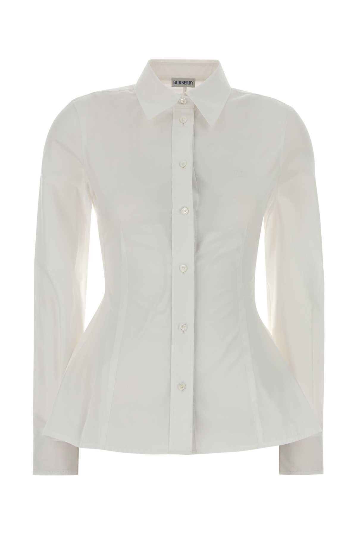 Burberry White Poplin Shirt Size XS / US 0-2 / IT 36-38 - 1 Thumbnail