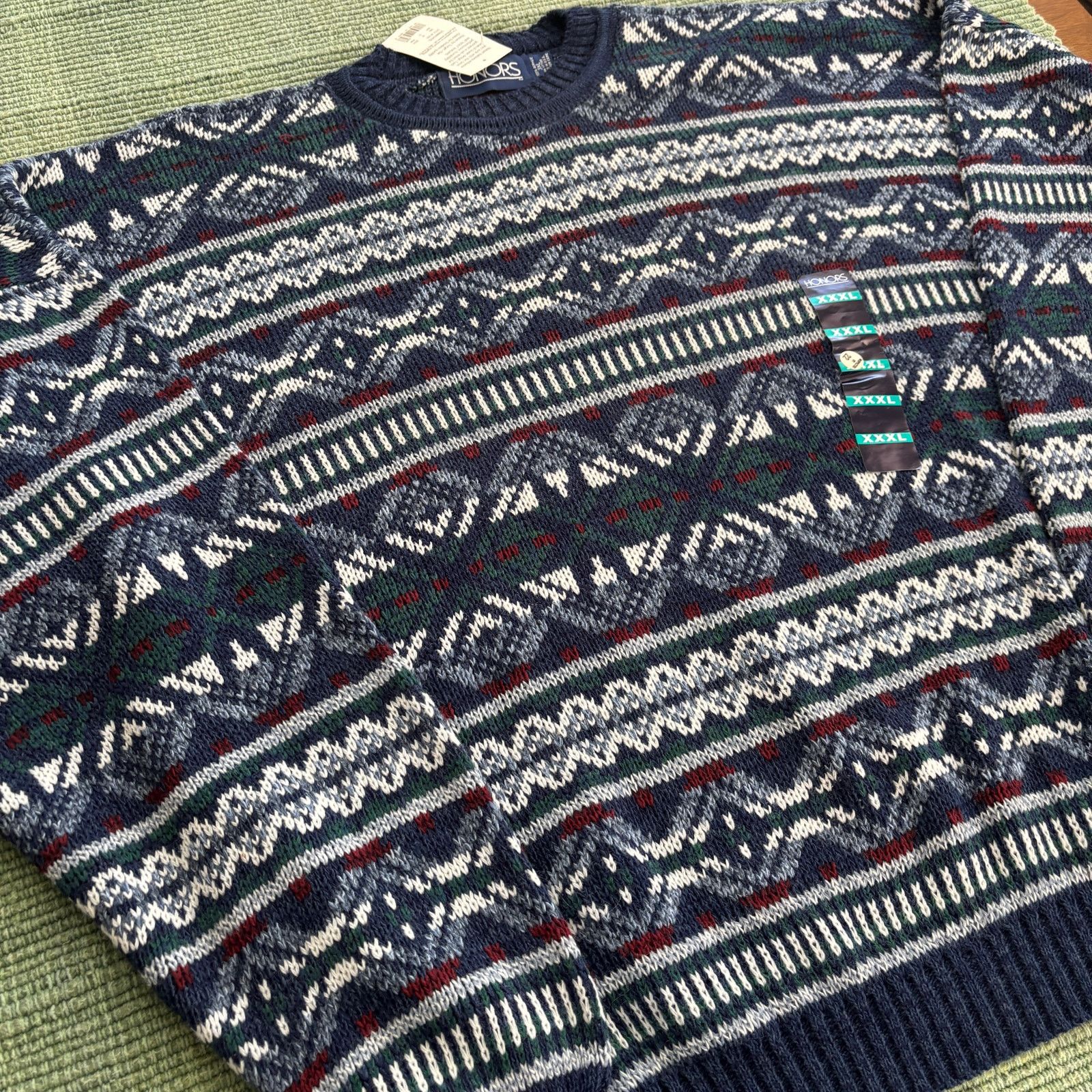 Vintage Deadstock Vintage Honors blue knit acrylic sweater XXXL Size US XXL / EU 58 / 5 - 6 Thumbnail