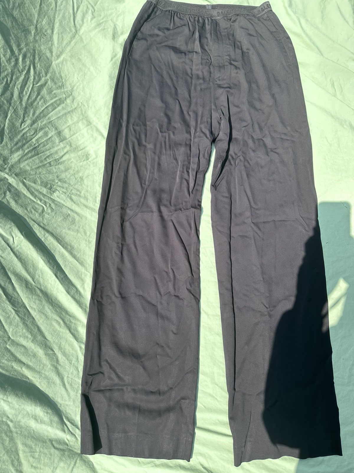 Balenciaga elastic straight leg trousers black sz46
