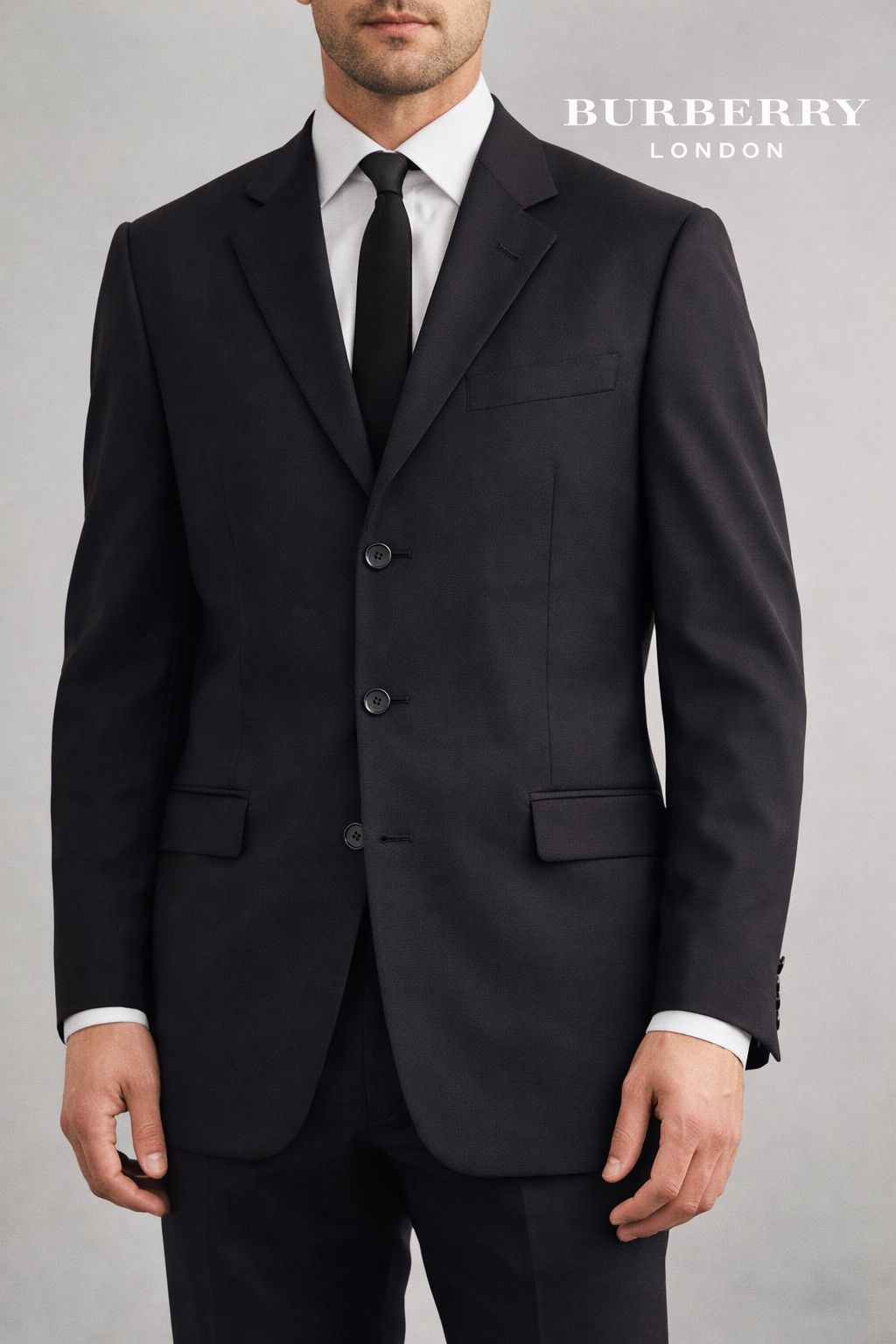 Burberry Burberry London Blazer 42R Black 100% Wool Union Made USA Size 42R - 1 Thumbnail