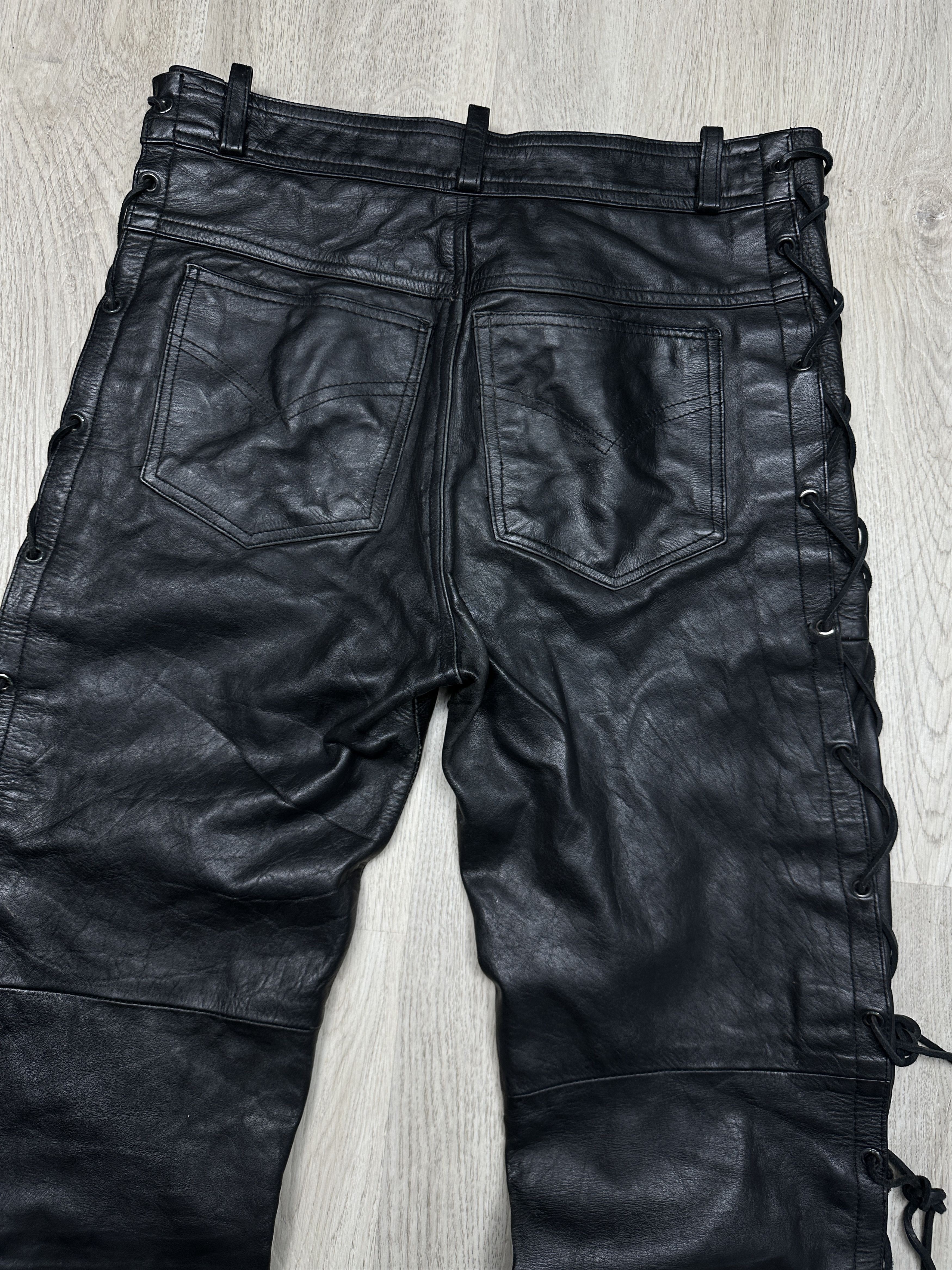 Genuine Leather Vintage Mens Genuine Leather Pants Biker Motorcycle Size US 30 / EU 46 - 10 Thumbnail