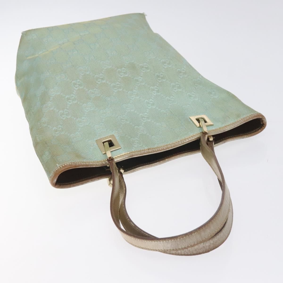 Gucci GUCCI GG Canvas Tote Bag Light Blue Gold 002 002 Size ONE SIZE - 6 Thumbnail