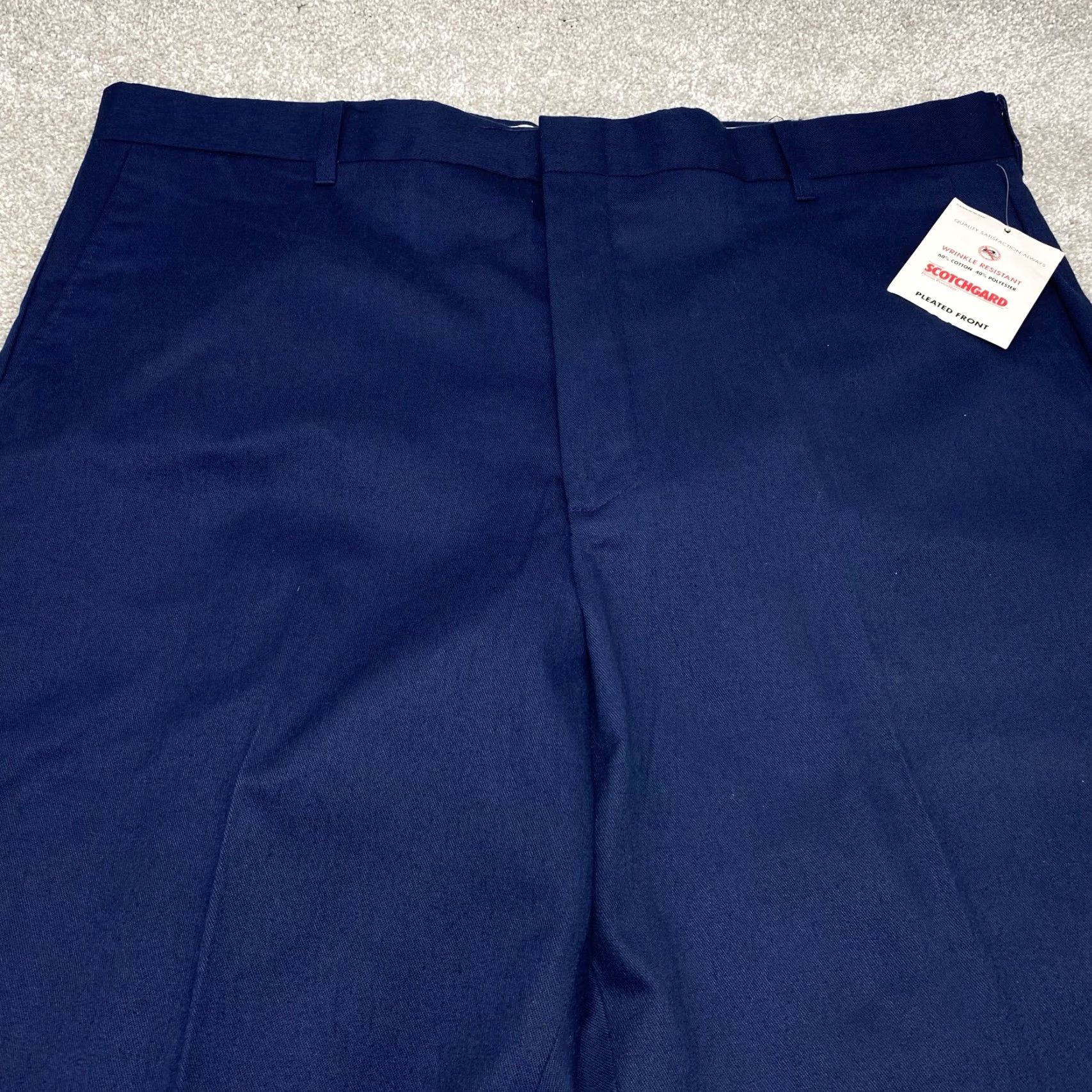 Vintage Knightsbridge Pants NWT Mens 40x26 Blue Flat Front Cotton Blend Chinos 7184 Size US 40 / EU 56 - 3 Thumbnail
