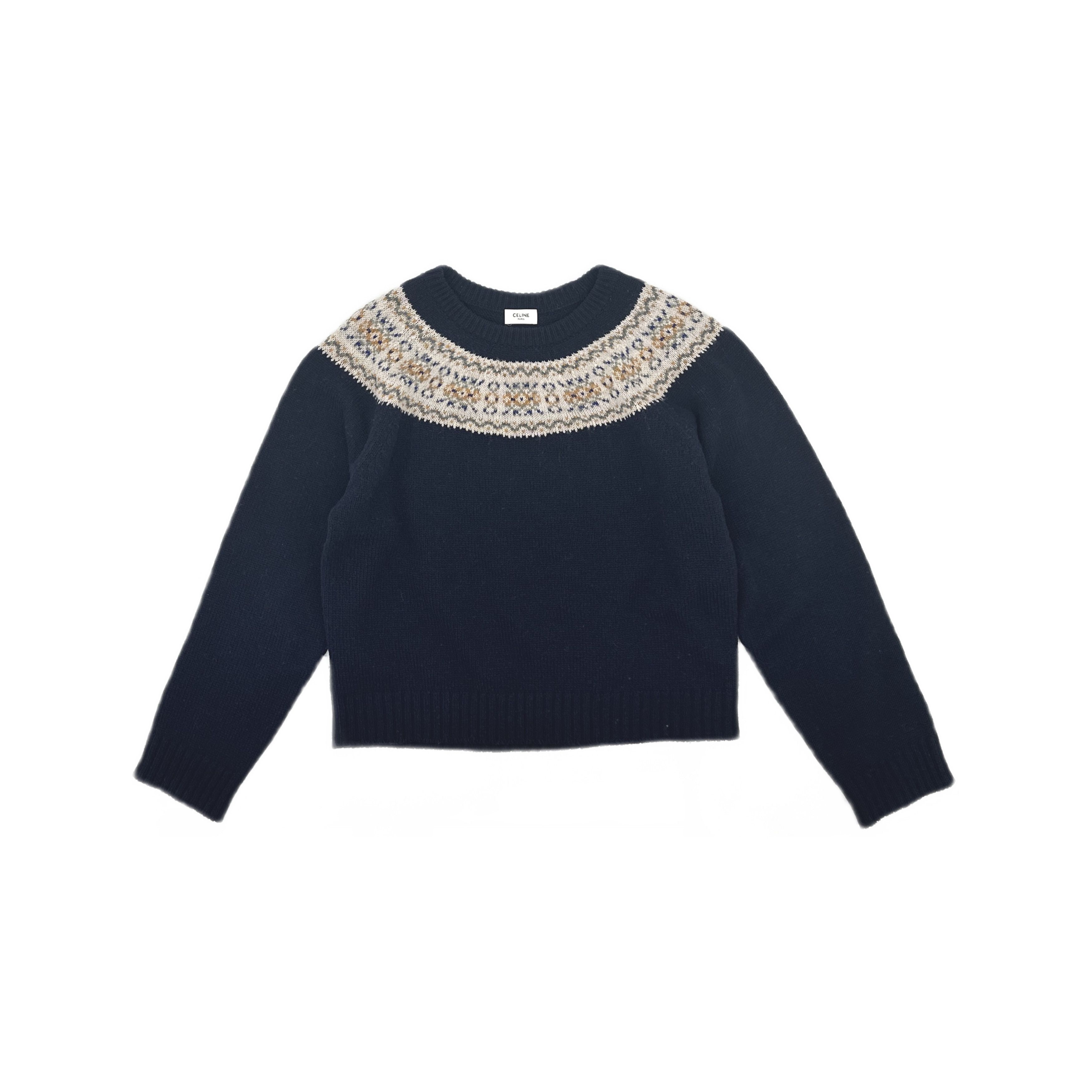 Celine CELINE Fair Isle Wool Sweater Size XL Size US XL / EU 56 / 4 - 1 Thumbnail