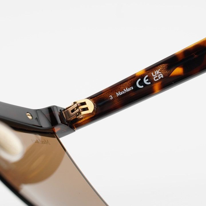 Max Mara Max Mara MM0072 52E Sunglasses Dark Havana Square Frame Size ONE SIZE - 8 Thumbnail