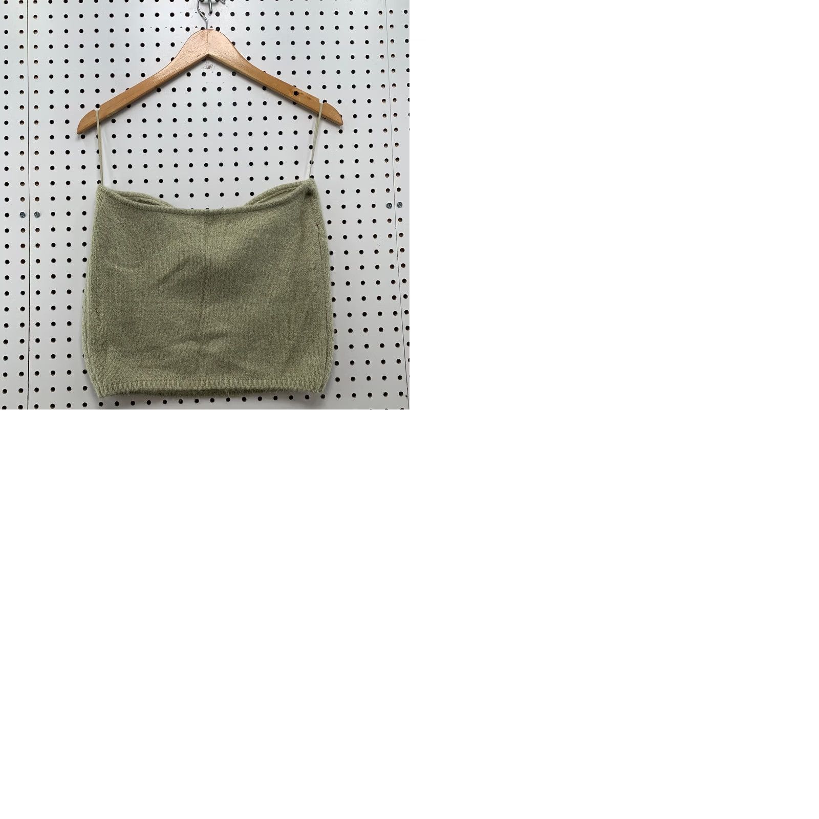 Zara Zara Wool Blend Tank Crop Top Womens Large Beige 16" Width Size L / US 10 / IT 46 - 9 Thumbnail