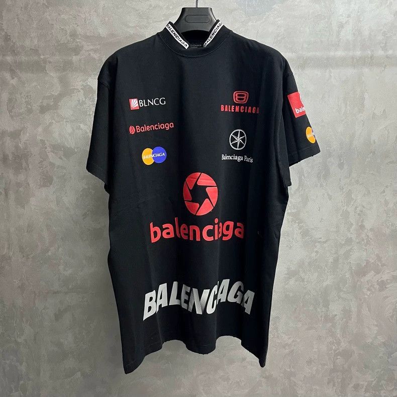 Balenciaga Balenciaga Black Logo Letter Printed Casual Short Sleeve-25 Size US M / EU 48-50 / 2 - 1 Thumbnail
