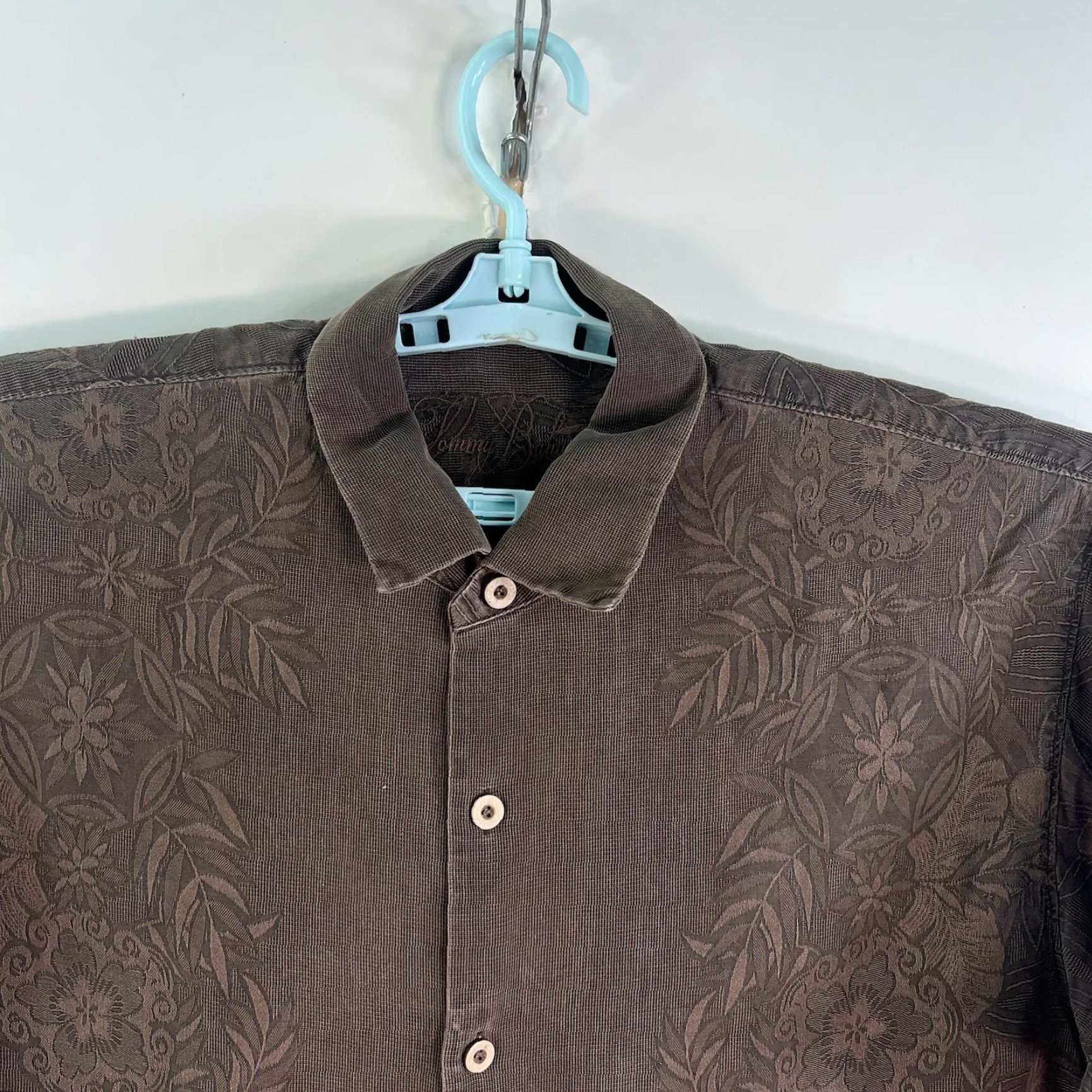 Tommy Bahama VINTAGE Tommy Bahama Silk Floral Button-Up Shirt Mens XL Brown Island Zone Size US XL / EU 56 / 4 - 4 Thumbnail