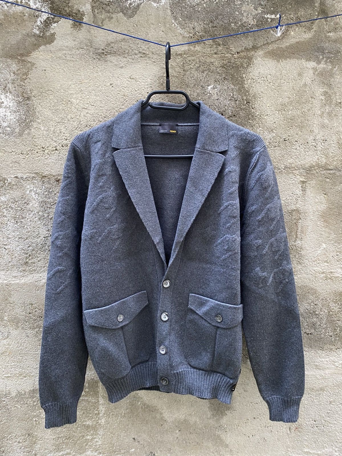 Fendi Fendi grey wool Cardigan with pocket details Strickjacken Size S / US 4 / IT 40 - 1 Thumbnail