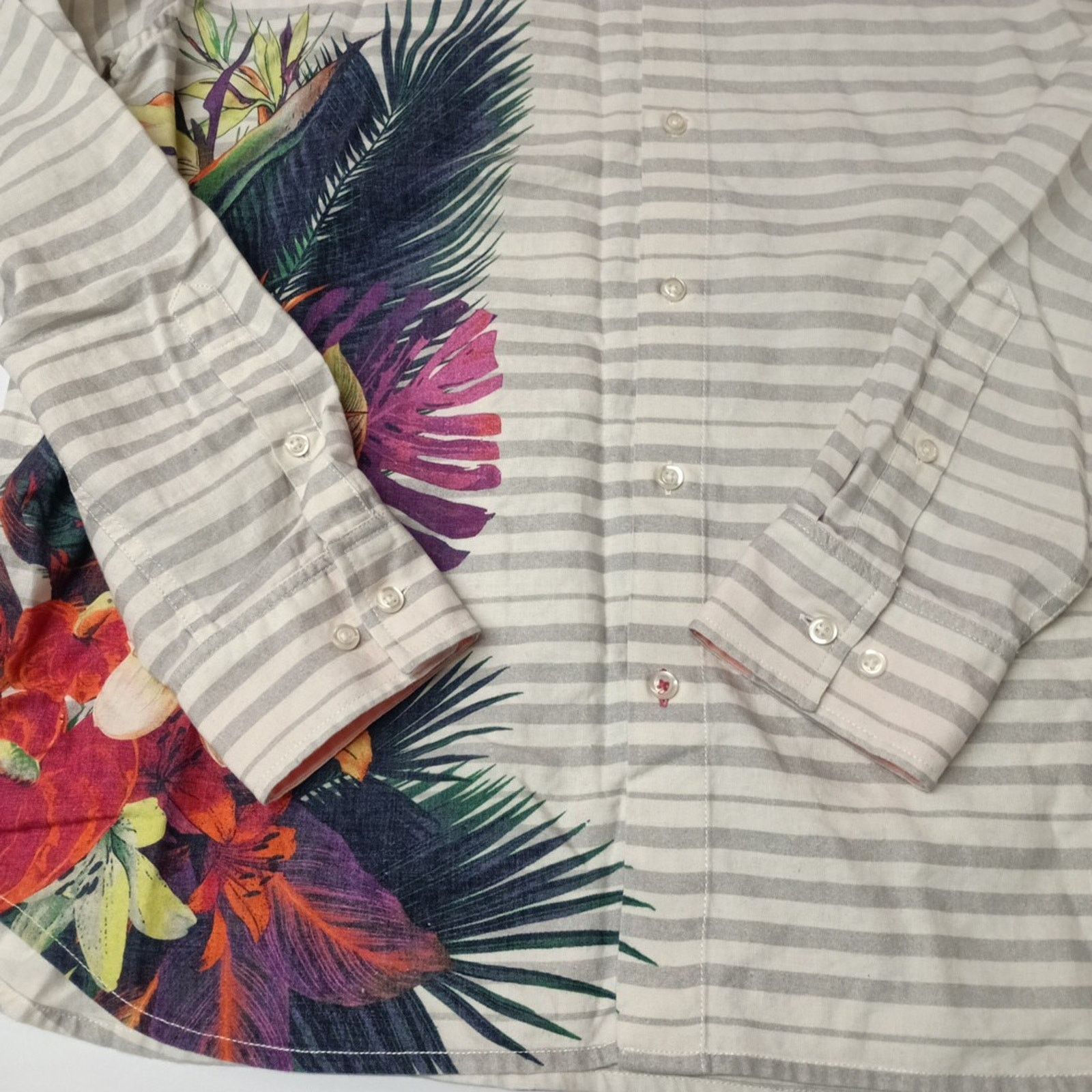 Tommy Bahama Tommy Bahama Shirt Men's XL White Gray Stripe Linen Blend Size US XL / EU 56 / 4 - 2 Thumbnail