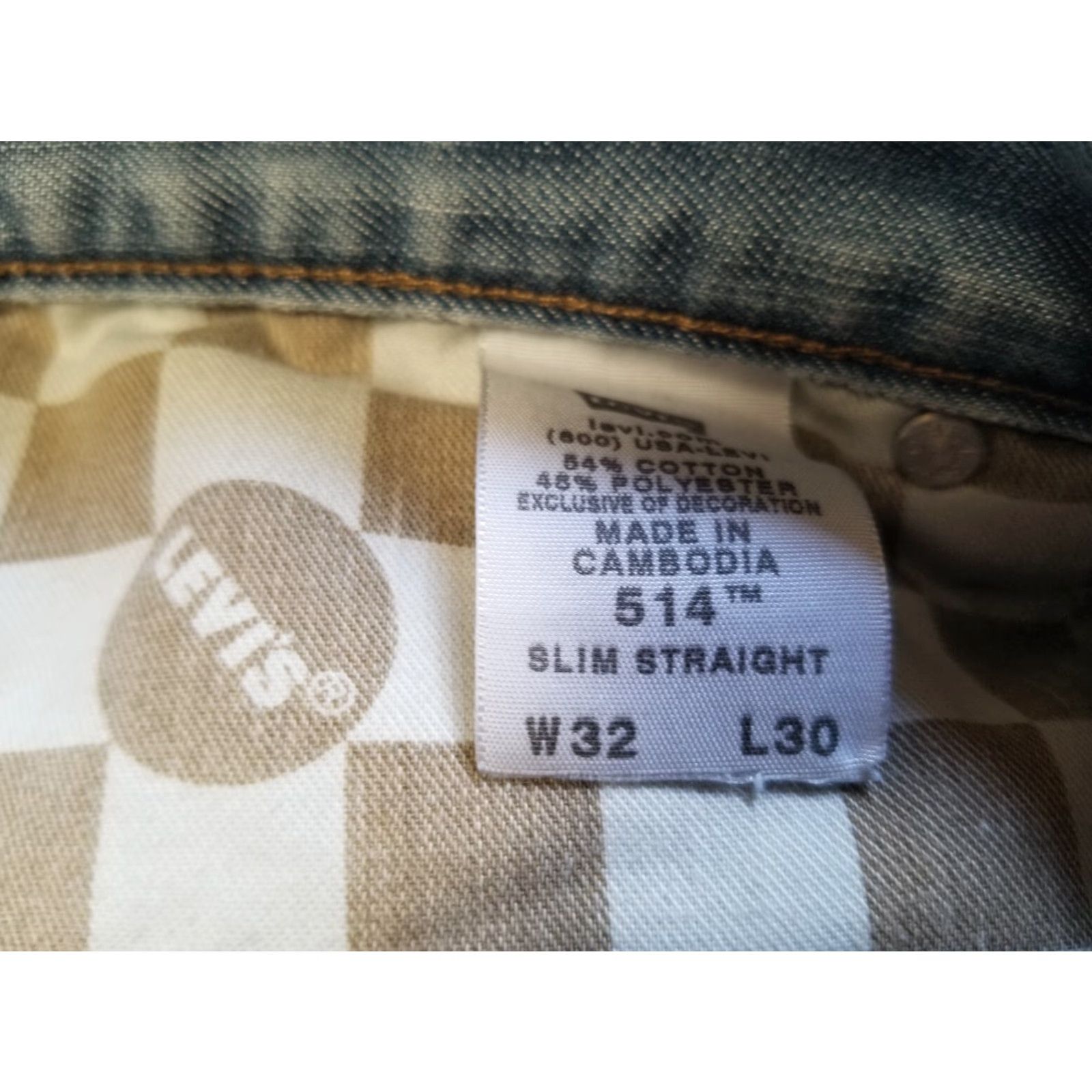 Levi's Levi's Jeans Slim 32x30 Blue Denim 514 Straight 5-Pocket 32 Regular Mens Casual Distressed Jeans Size US 32 / EU 48 - 7 Thumbnail