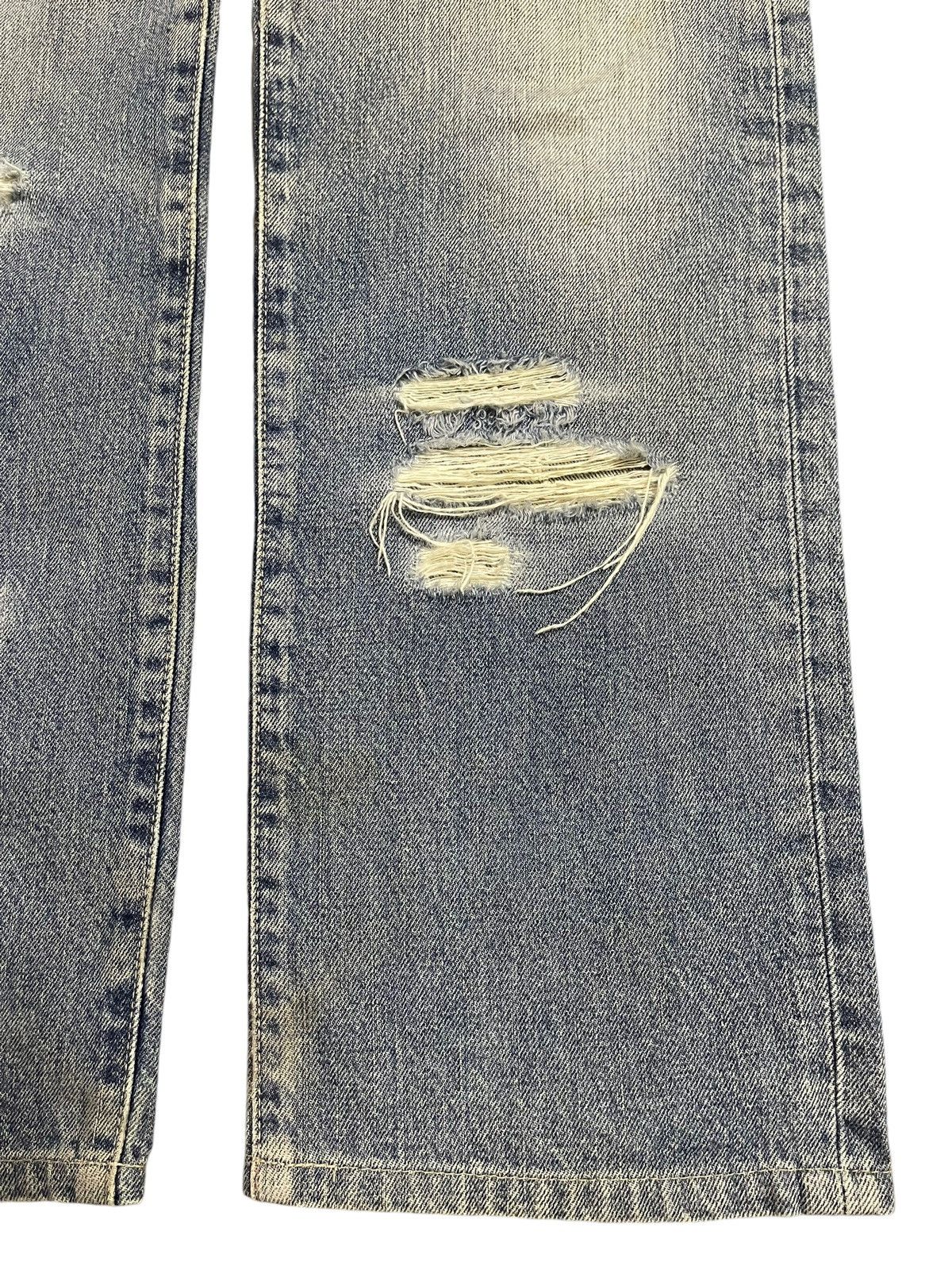 Edwin Vintage Edwin 503 Blue Faded Wash Distressed Loose Jeans Size US 33 - 8 Thumbnail