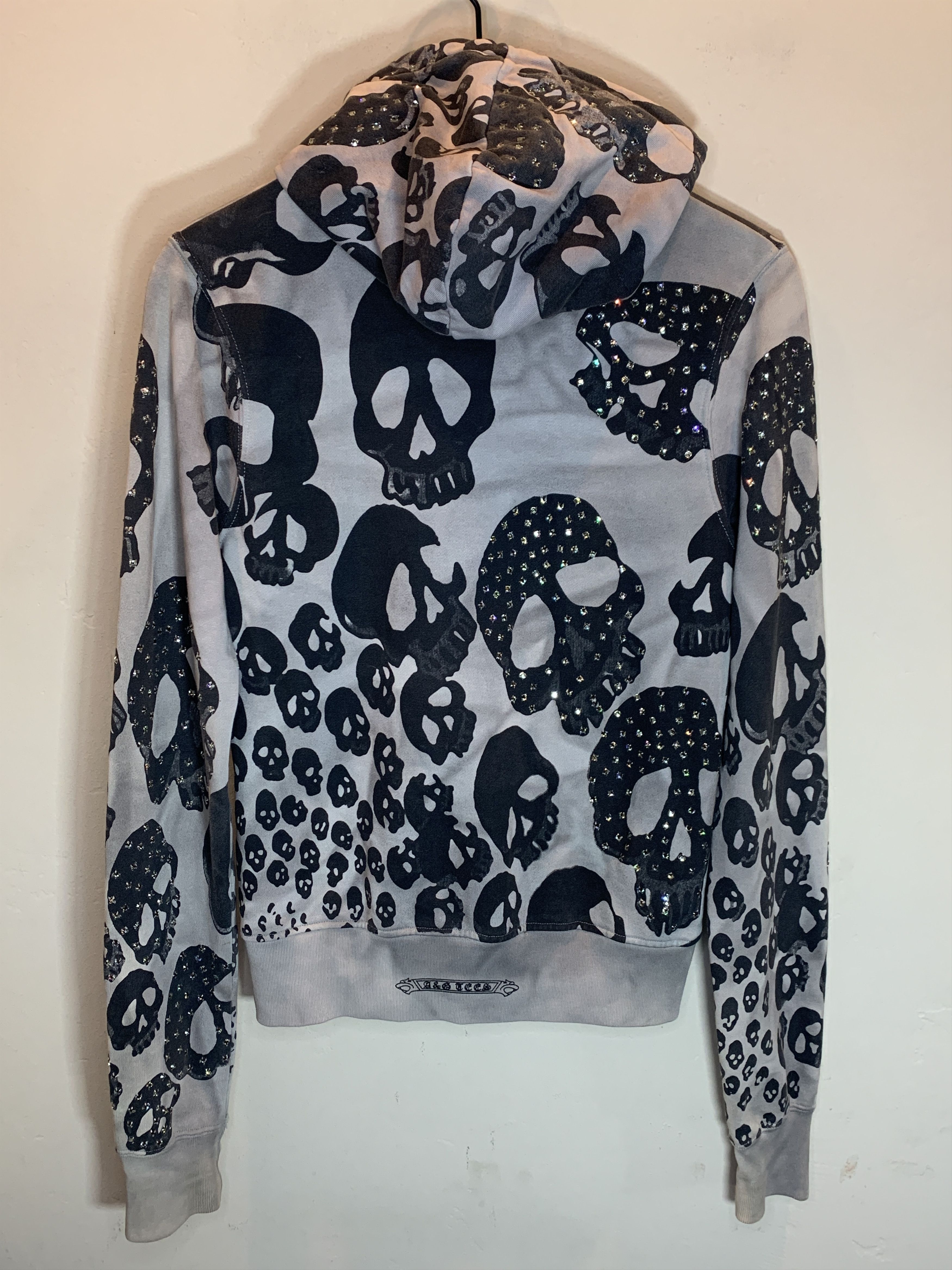 A&G Rock RARE Vintage A&G Rock Amal Guessous Skulls Rhinestone Hoodie Size US S / EU 44-46 / 1 - 2 Thumbnail