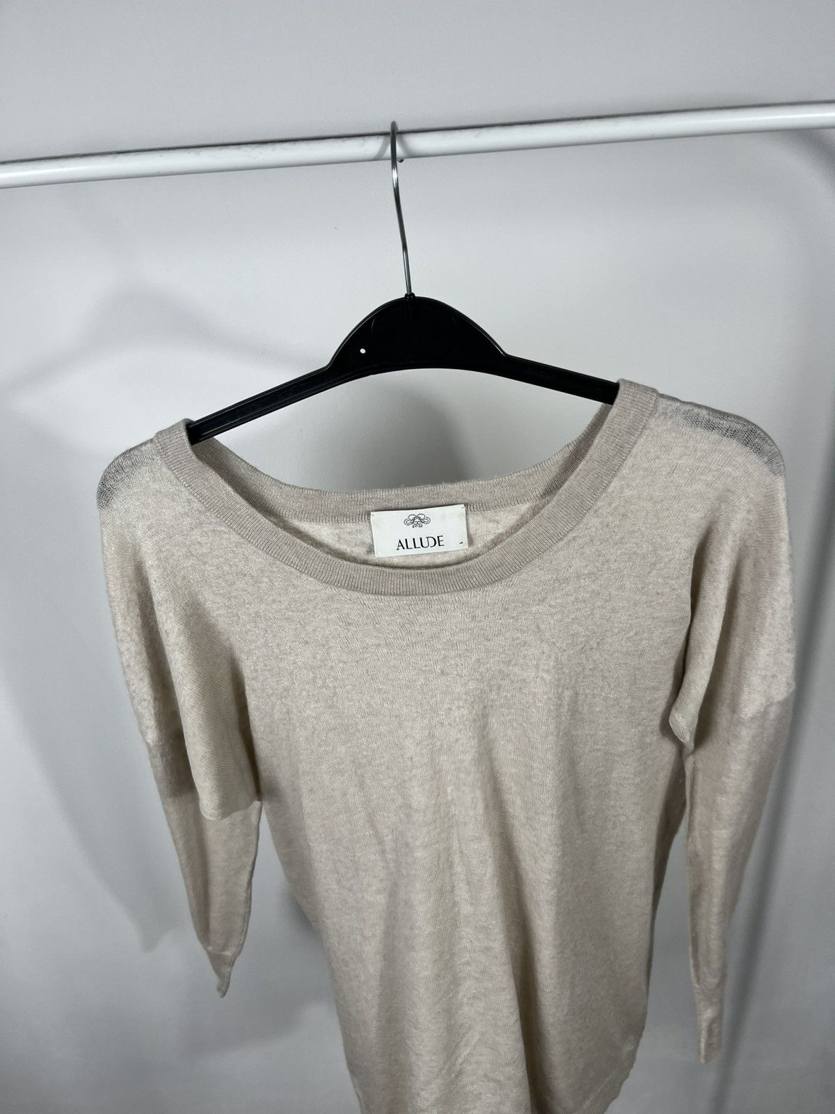 Allude Allude Cashmere Knit Sweater Beige Size L Size L / US 10 / IT 46 - 6 Thumbnail