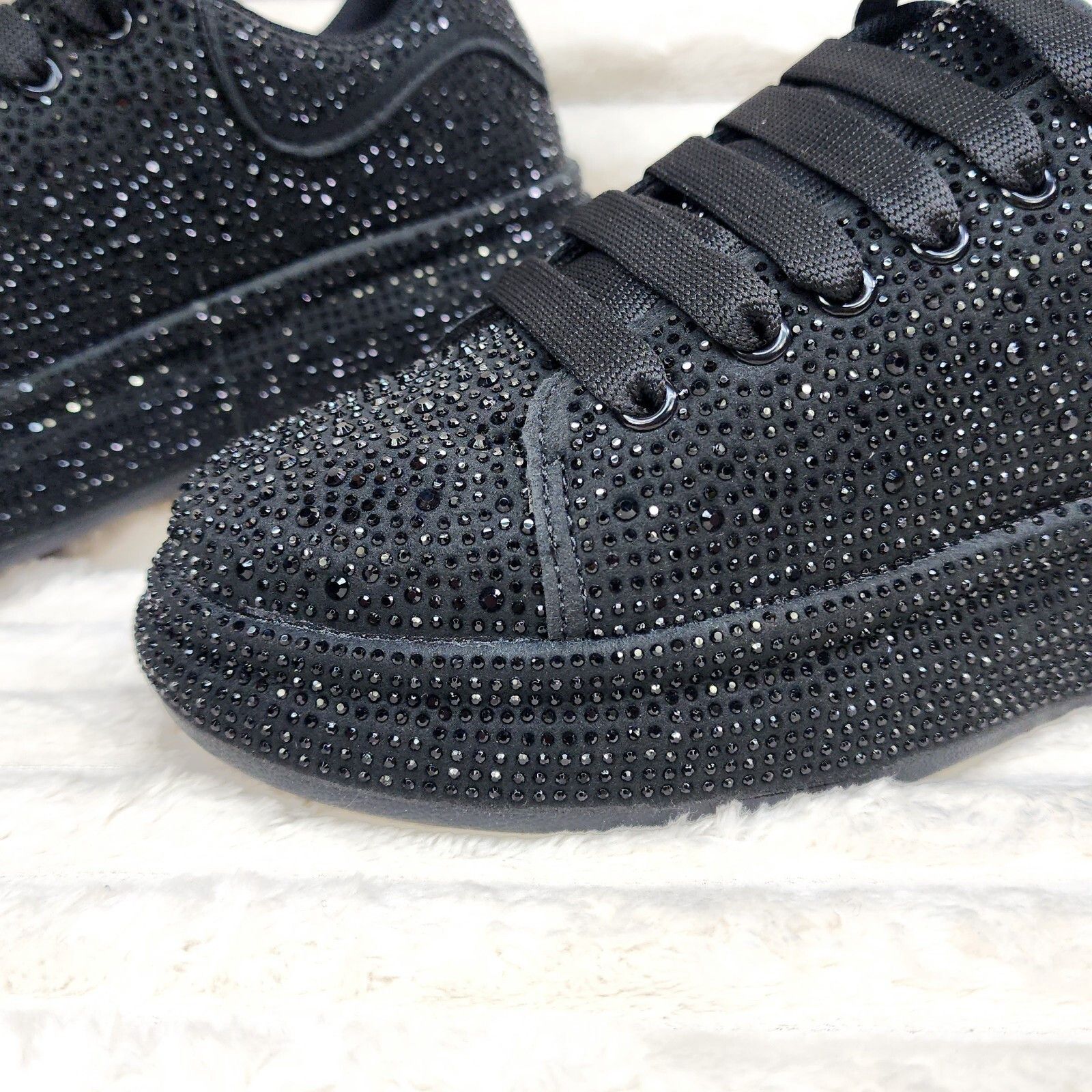 Other Dazzle Cush Black Rhinestone Platform Sneakers Tennis Shoes Size US 6 / IT 36 - 7 Thumbnail