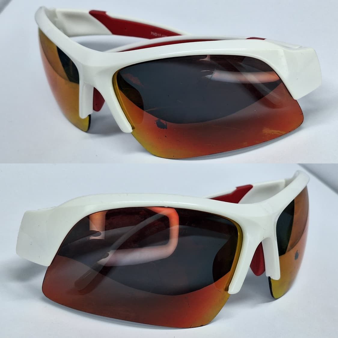 Other VINTAGE 2000s Y2K White & Red Sporty Goggle Sunglasses Size ONE SIZE - 6 Thumbnail