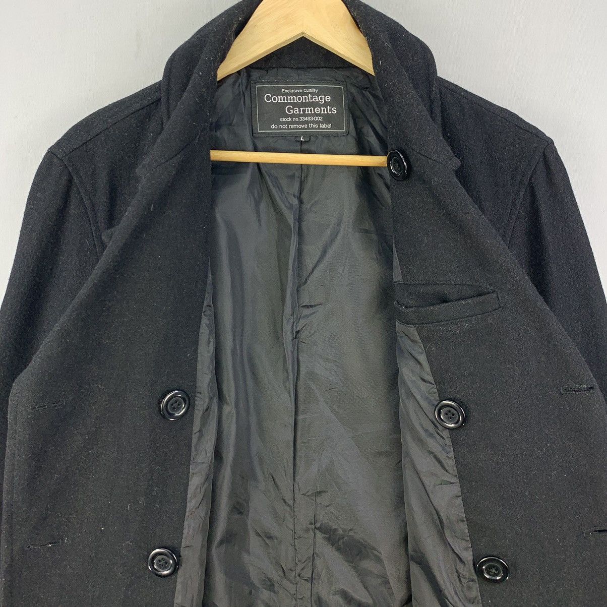 Japanese Brand Vintage Commontage Double Breasted Peacoat Wool Blend Jacket Size US L / EU 52-54 / 3 - 11 Thumbnail