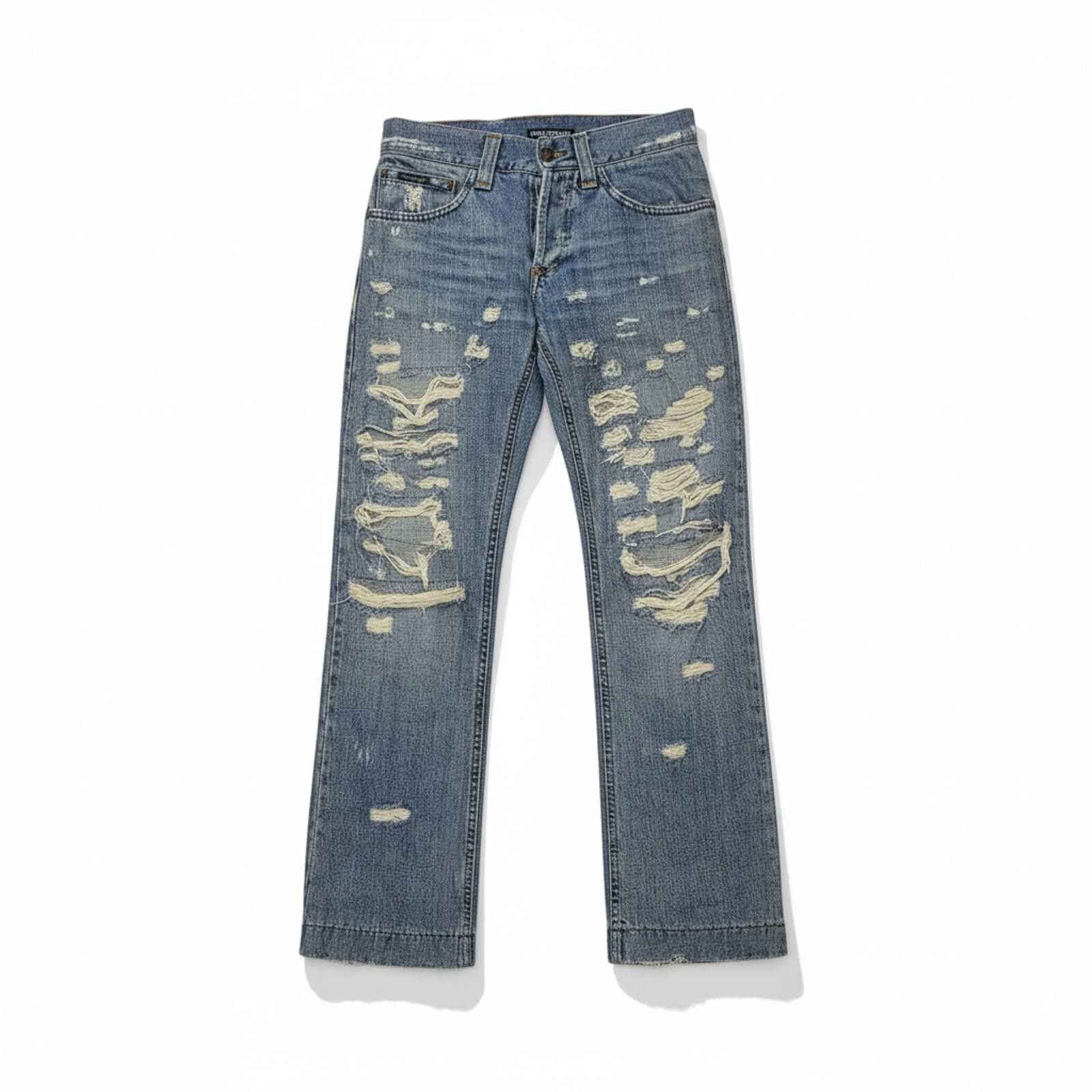 Dolce & Gabbana DOLCE&GABBANA - Distressed Blue Denim Jeans Size US 44 / EU 60 - 1 Thumbnail