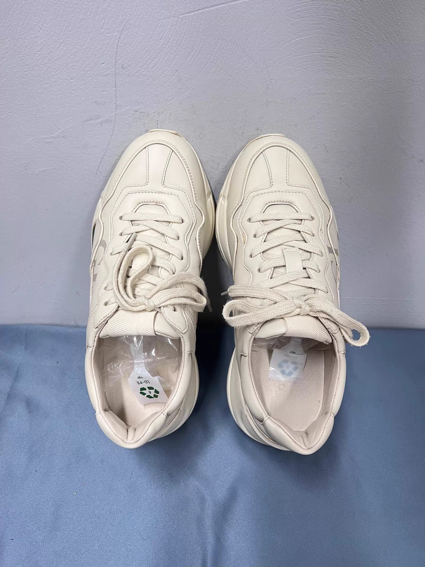 Gucci Gucci Rhyton Ivory Red Green Logo Sneaker 37.5 LN Size US 7 / IT 37 - 4 Thumbnail