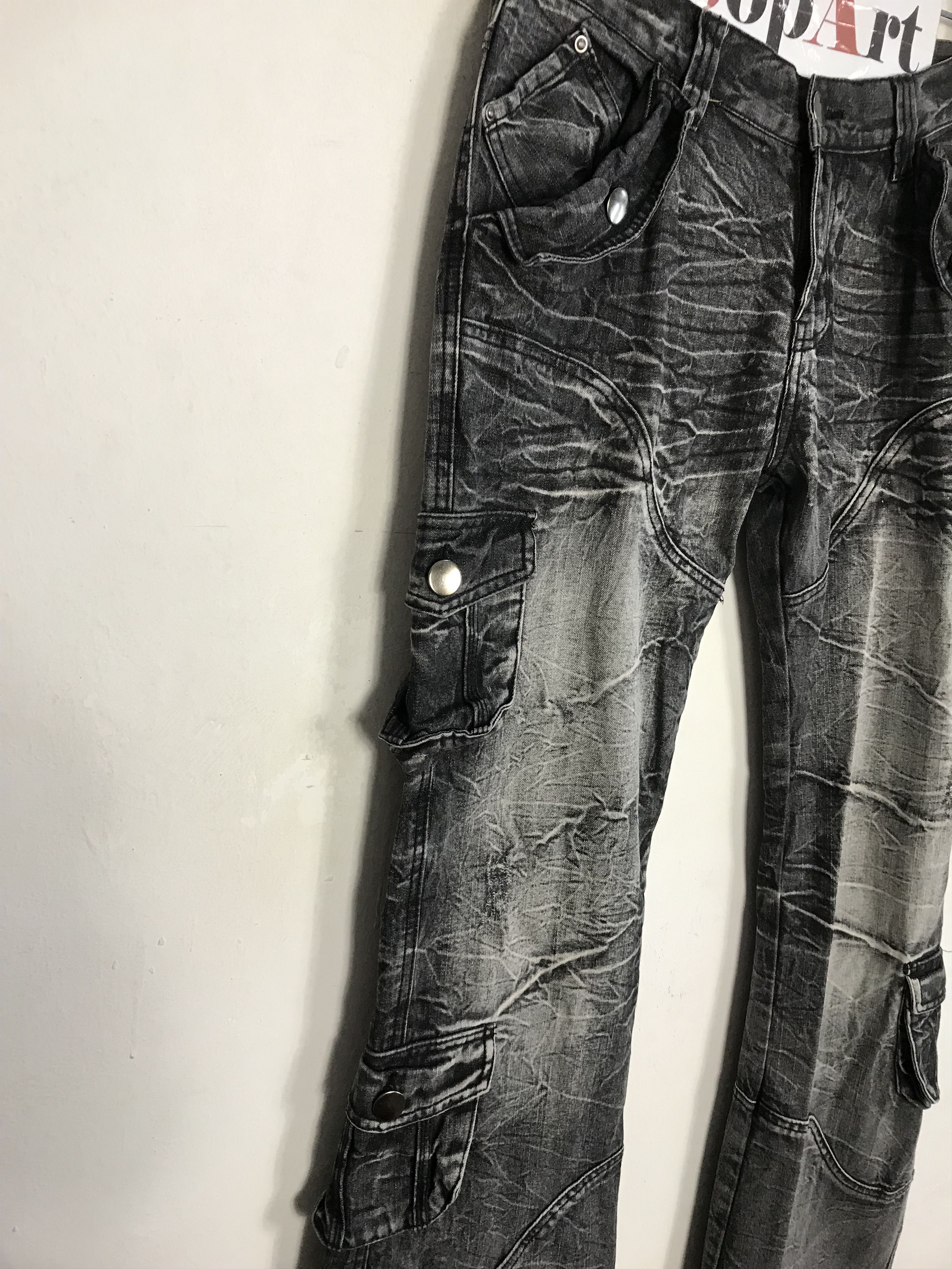 Japanese Brand Vtg Topism Super Flared Design Multi Pocket Denim Jeans Size US 32 / EU 48 - 5 Thumbnail