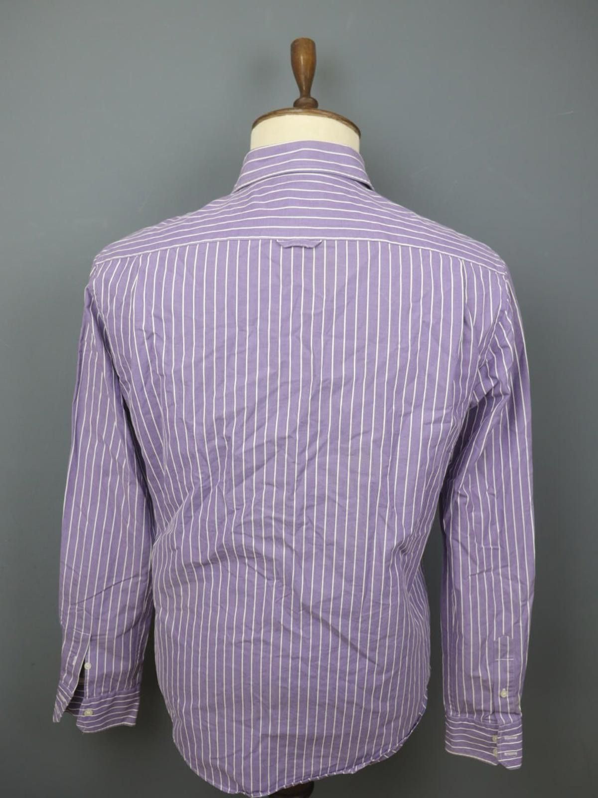 Designer Boggi Milano Purple White Striped Shirt Size M Size US M / EU 48-50 / 2 - 4 Thumbnail