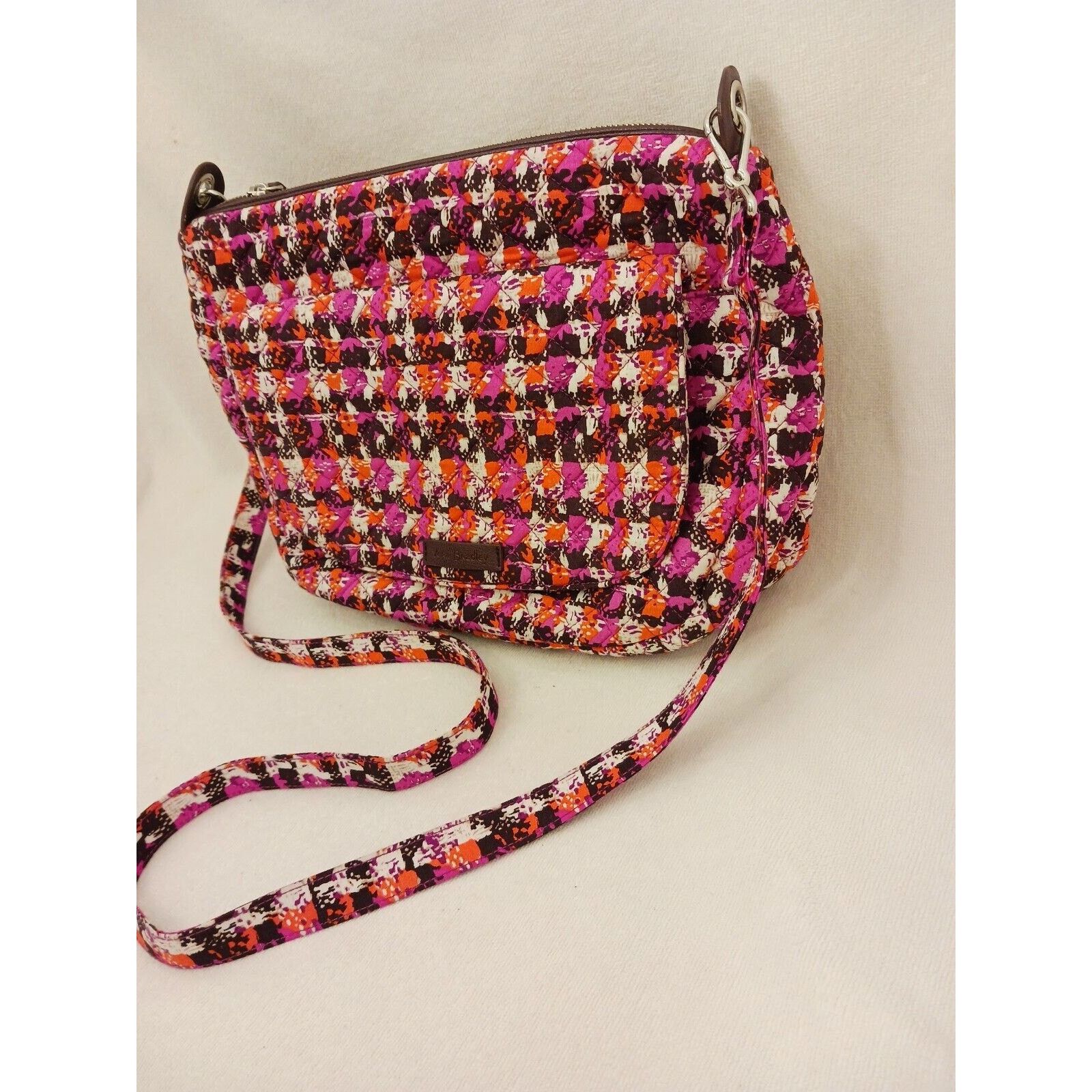 Vera Bradley VERA BRADLEY CROSSBODY Pink Orange Shoulder Bag Houndstooth Size ONE SIZE - 3 Thumbnail