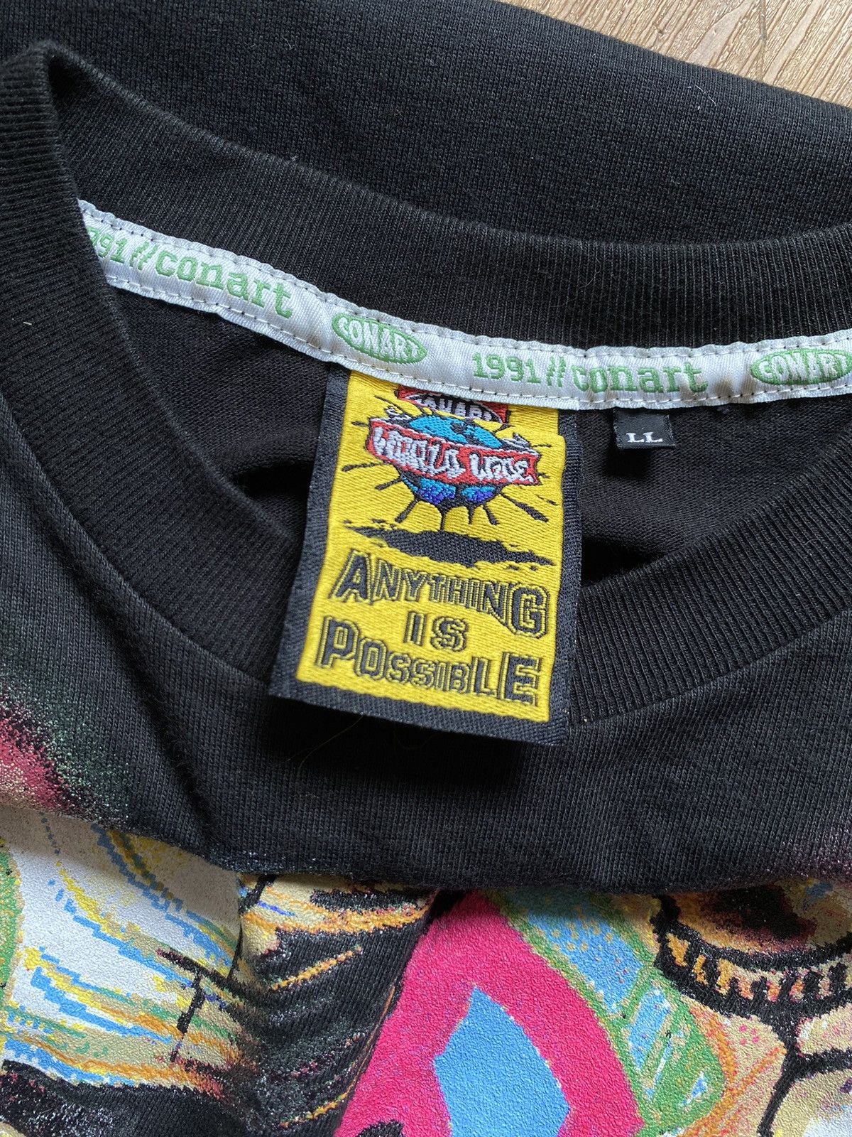 Vintage CONART Streetwear All Of Print 90s Black