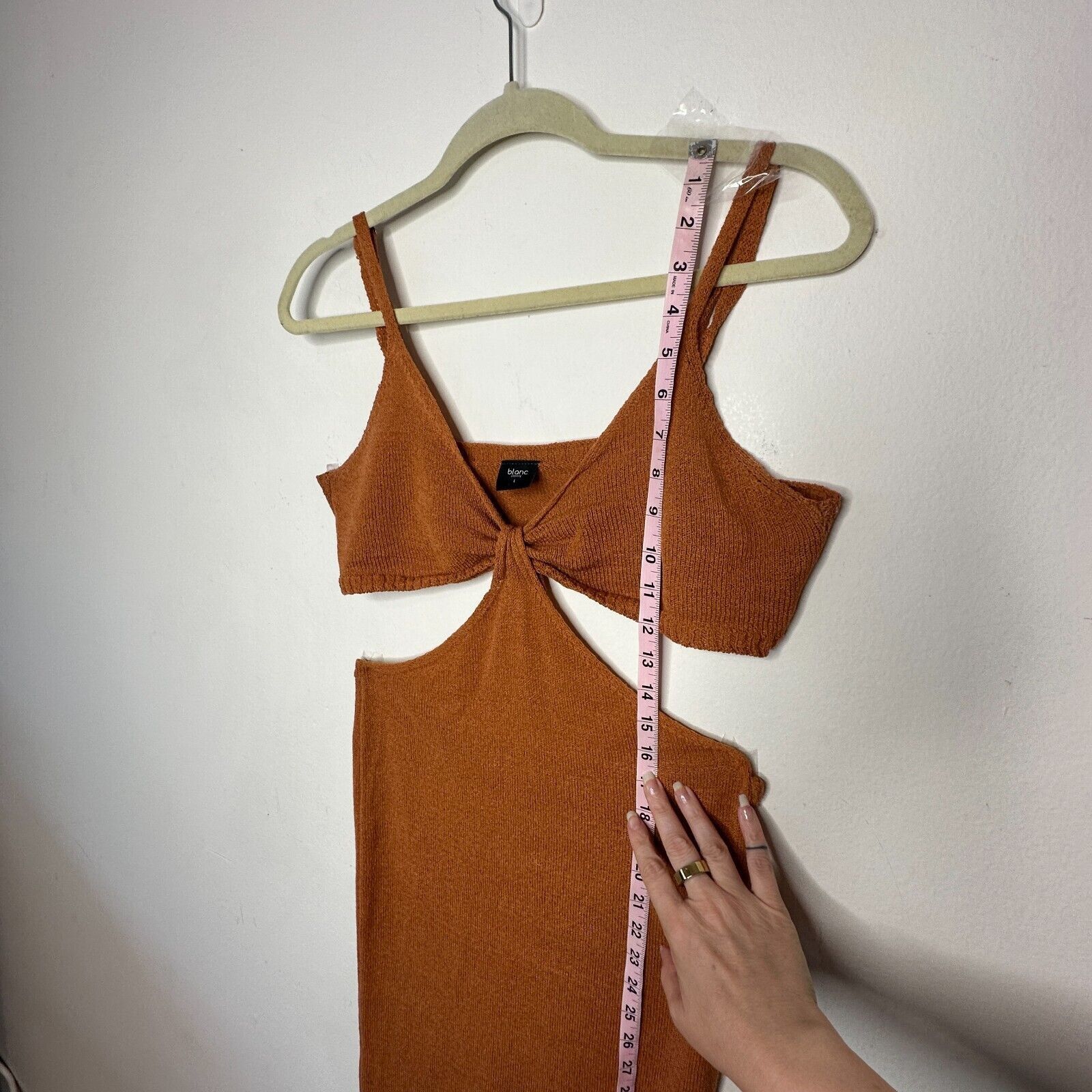 Other Blanc Clothing Camel Cut-Out Front Spaghetti Maxi Dress L Size L / US 10 / IT 46 - 12 Thumbnail