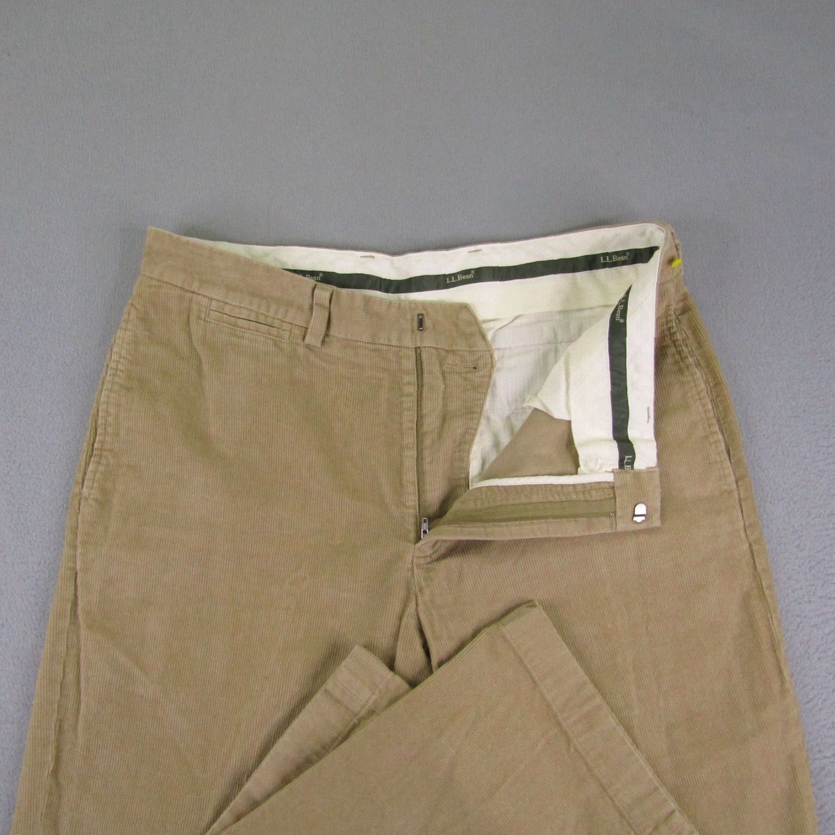 Vintage L.L. Bean Chino Pants Mens 35x34 Beige Corduroy Casual Straight Outdoor Size US 35 - 4 Thumbnail