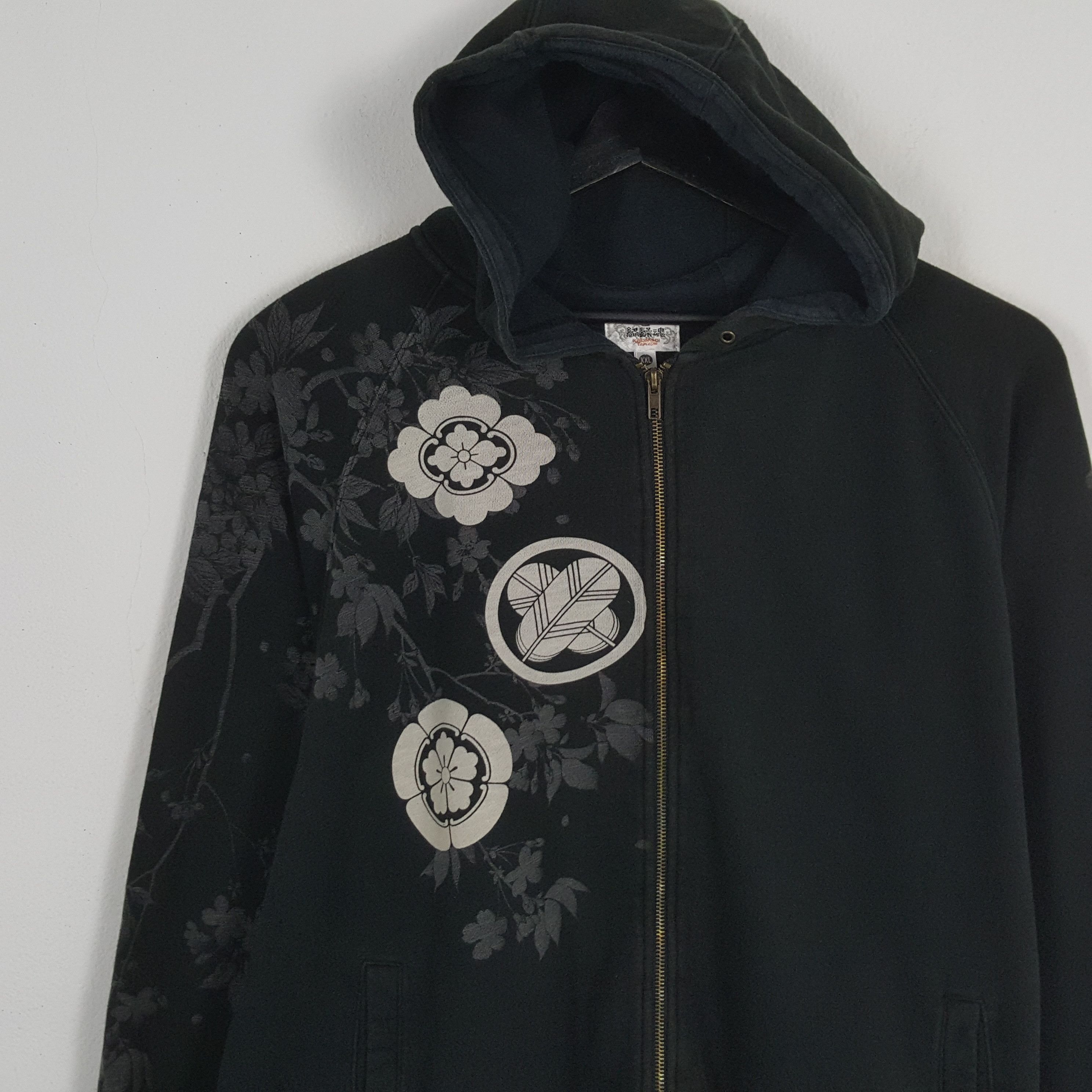 Japanese Brand × Vintage KARAKURI TAMASHI SUKAJAN Fashion Style Zipper Hoodies Size US XXL / EU 58 / 5 - 4 Thumbnail