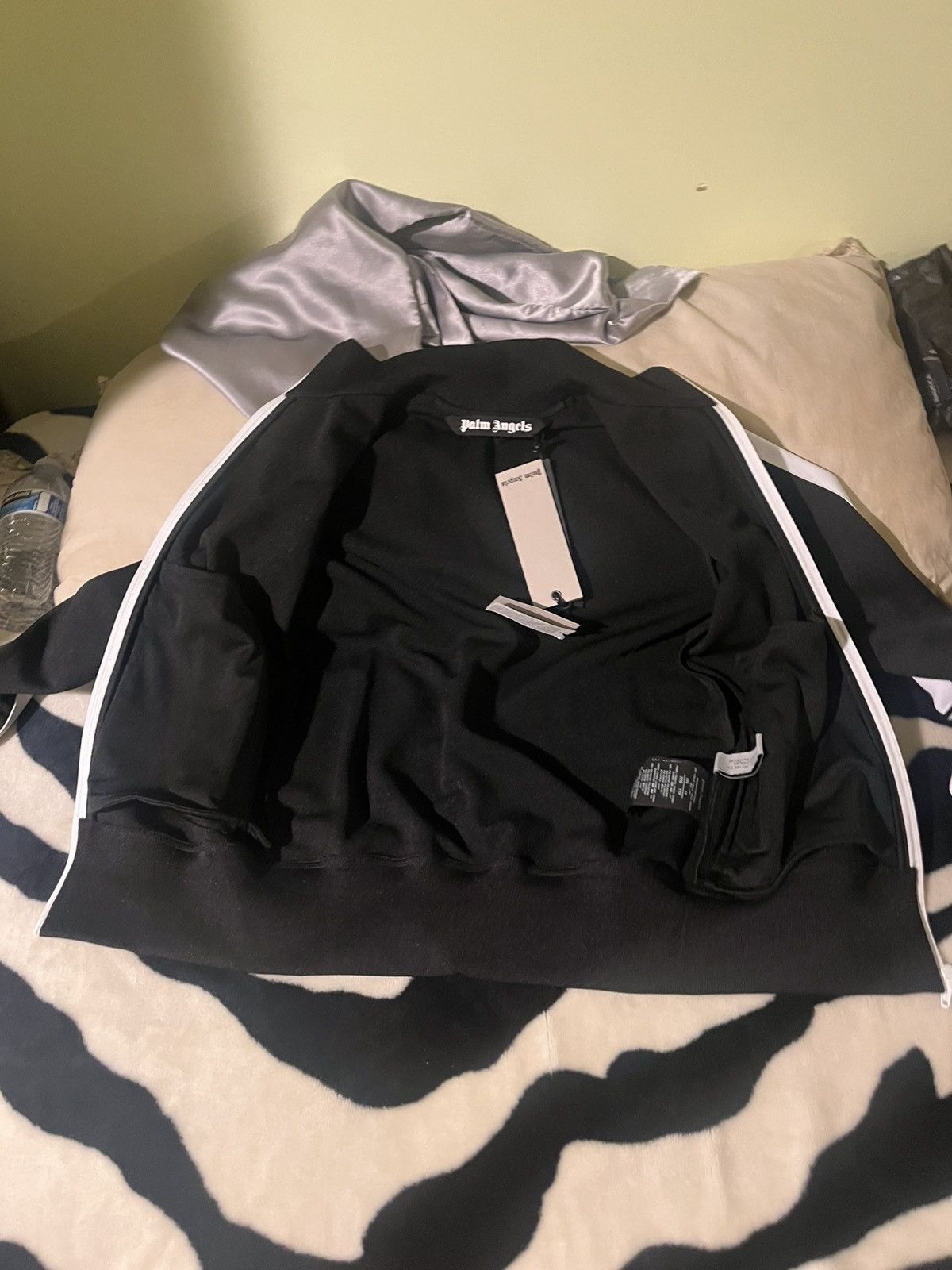 Palm Angels Palm Angels Classic Track Jacket in Black/ White Size US XXS / EU 40 - 3 Thumbnail