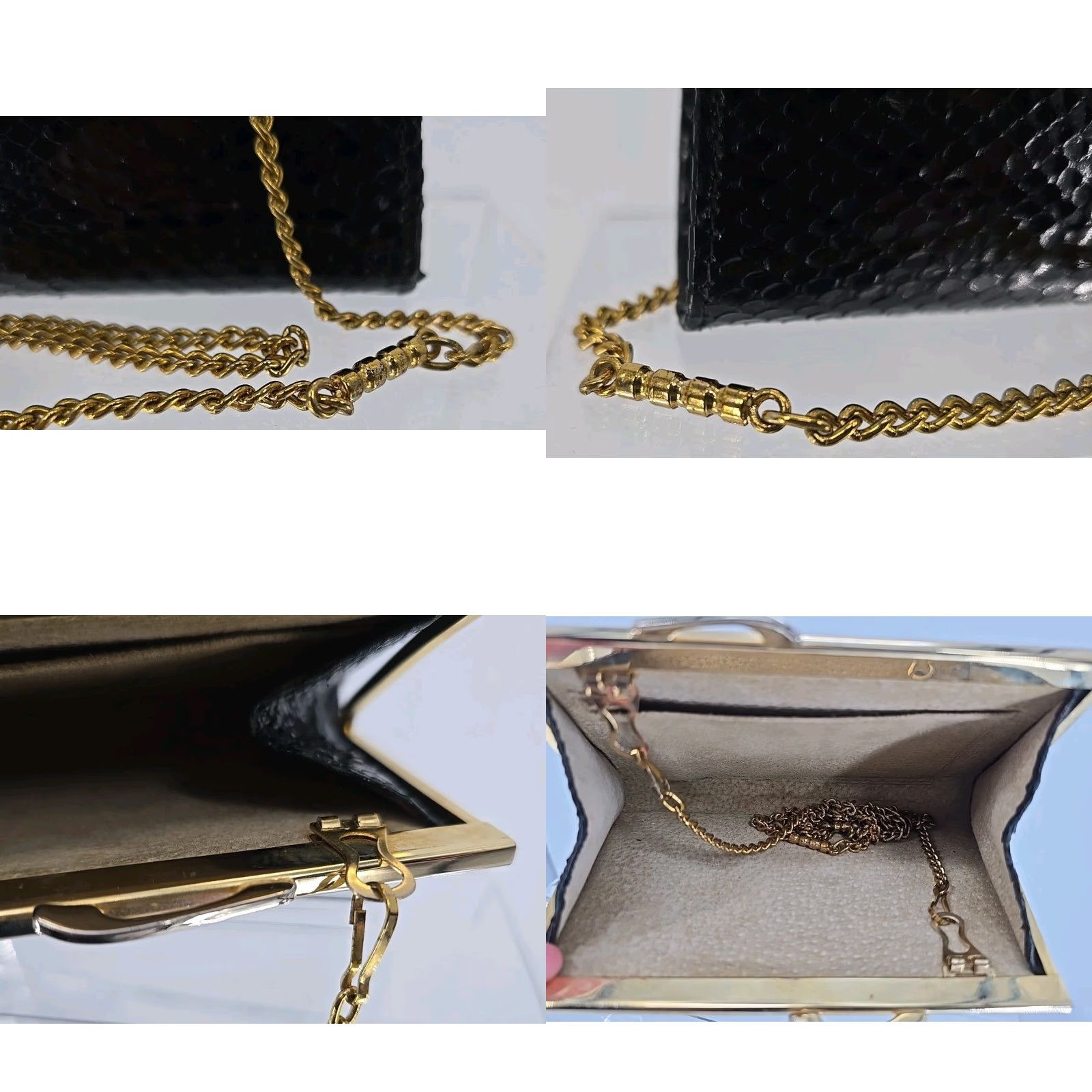 Pierre Cardin Vtg Pierre Cardin Coin Purse Clasp Money Pouch Wallet Snakeskin Black - 1970s - Pierre Cardin - Women - Leather - Decade 1970s - Vintage Coin Purse Size ONE SIZE - 10 Thumbnail