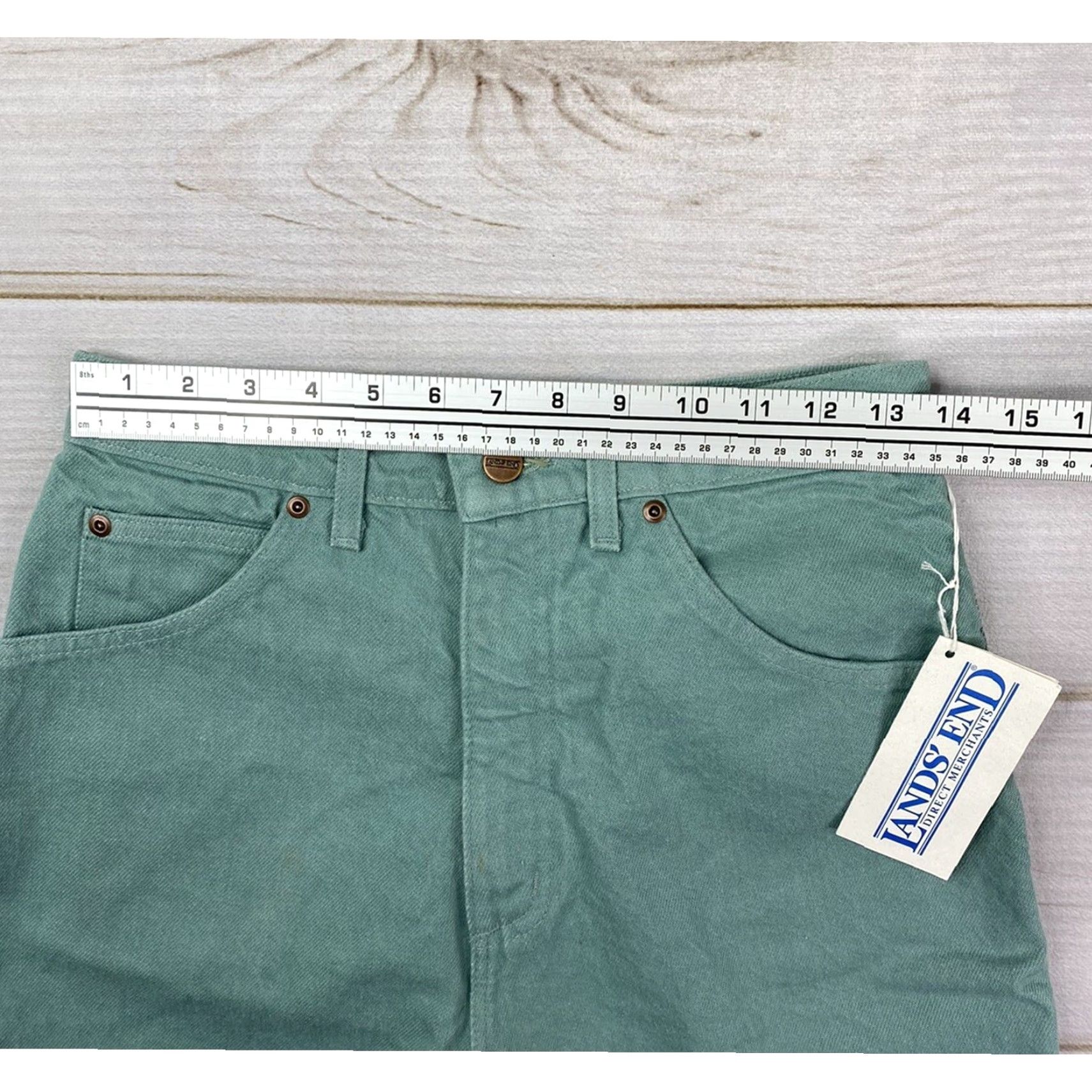 Lands' End Vtg Lands' End Jeans Shorts Womens 8 Green High Rise Denim 100% Cotton USA Made Bermuda Casual Travel Size 28" / US 6 / IT 42 - 5 Thumbnail