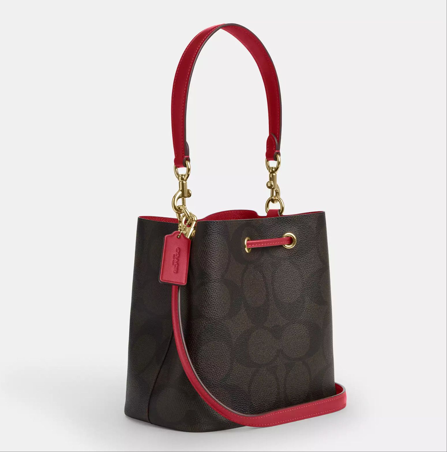 Coach Rowan Bucket Bag In Maxi Signature Canvas CCD77 Size ONE SIZE - 8 Thumbnail