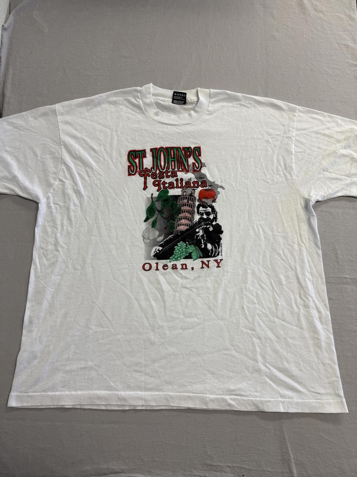 Fruit Of The Loom Vintage St Johns Festa Italiana Olean New York T-shirt XXL Size US XXL / EU 58 / 5 - 1 Thumbnail