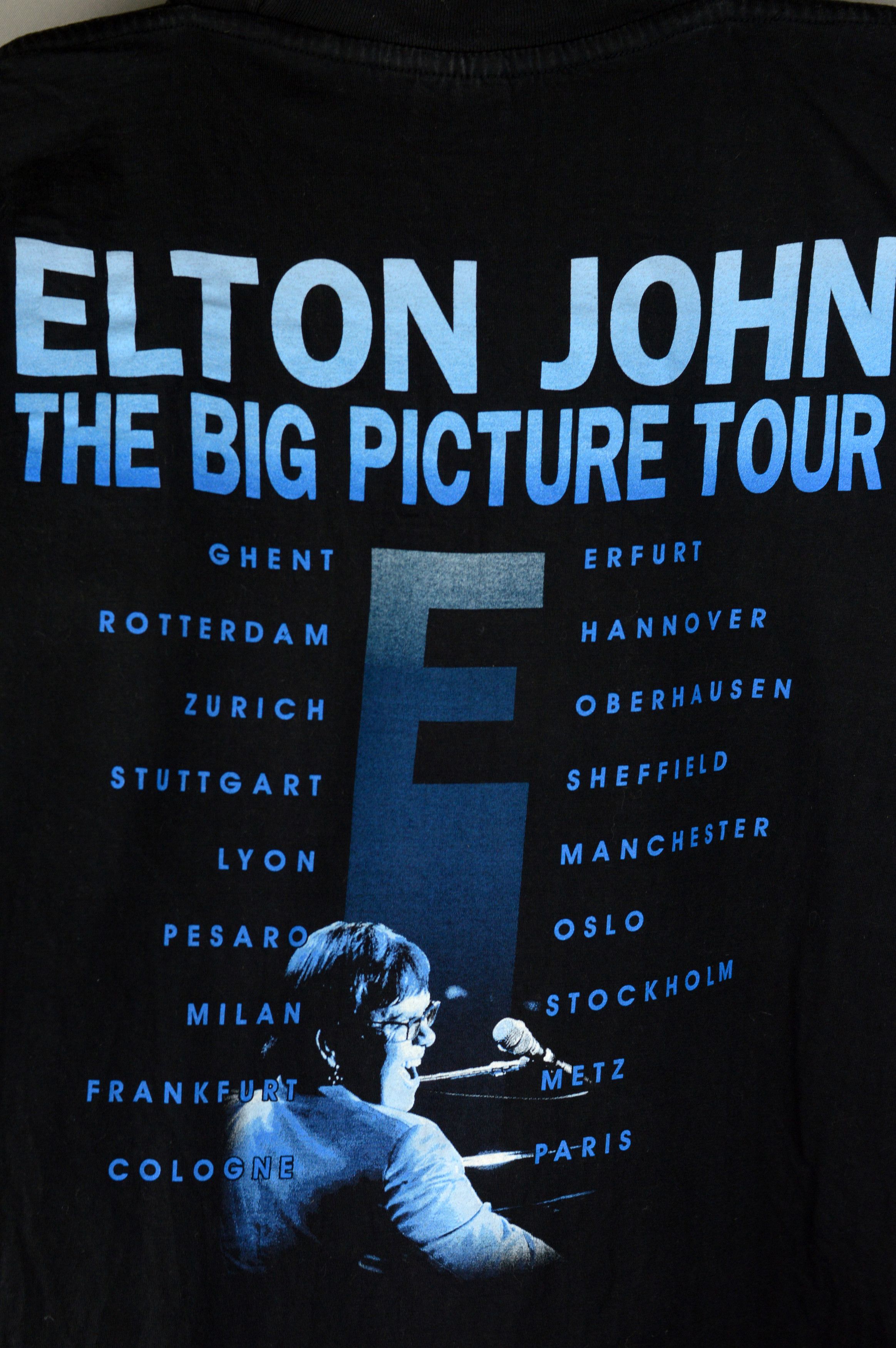 Vintage Vintage Elton John The Big Picture Tour 1997 t shirt Size US L / EU 52-54 / 3 - 6 Thumbnail