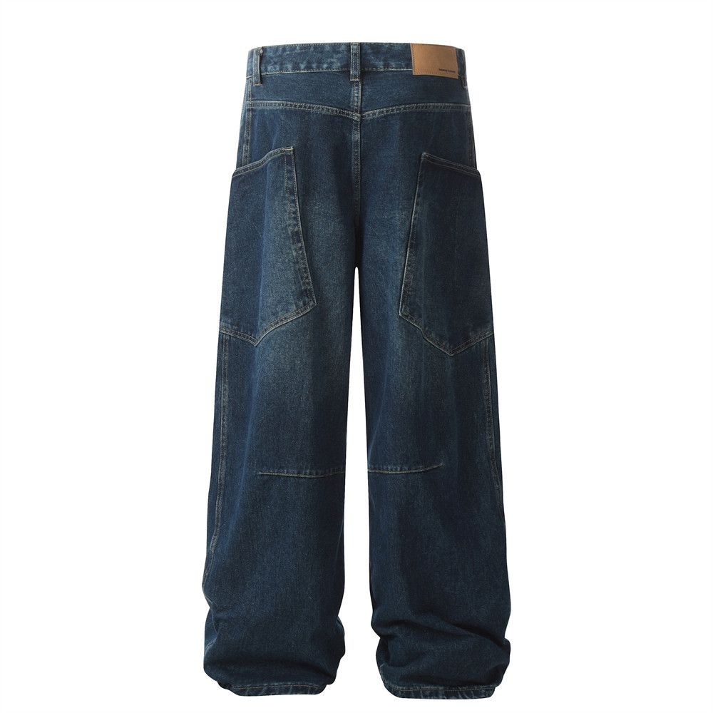 Japanese Brand × Jean Men's Straight Large Pocket Loose Washed Cargo Jeans Size US 32 / EU 48 - 3 Thumbnail