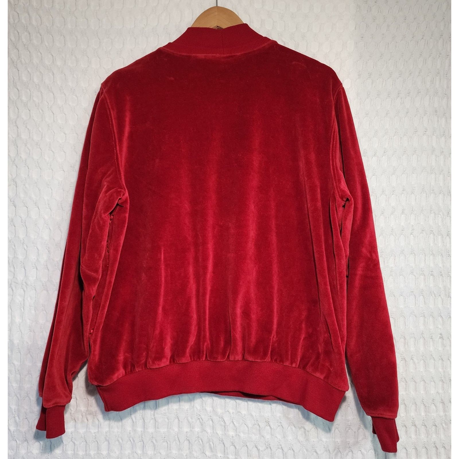 Other Alfred Dunner Vintage Medium Red Velvet Sweatshirt Size M / US 6-8 / IT 42-44 - 2 Thumbnail