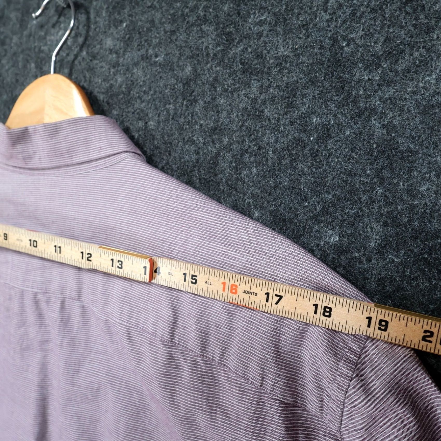 Frame A-FRAME Button Up Shirt Mens Large Purple Slim Stretch Micro Stripe Size US L / EU 52-54 / 3 - 6 Thumbnail