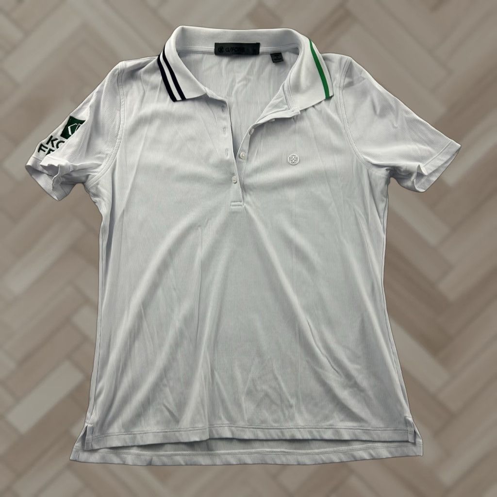 Vintage G Fore Korn Ferry Tour Short Sleeve Ribbed Golf Polo Shirt Women's Small White Size S / US 4 / IT 40 - 1 Thumbnail