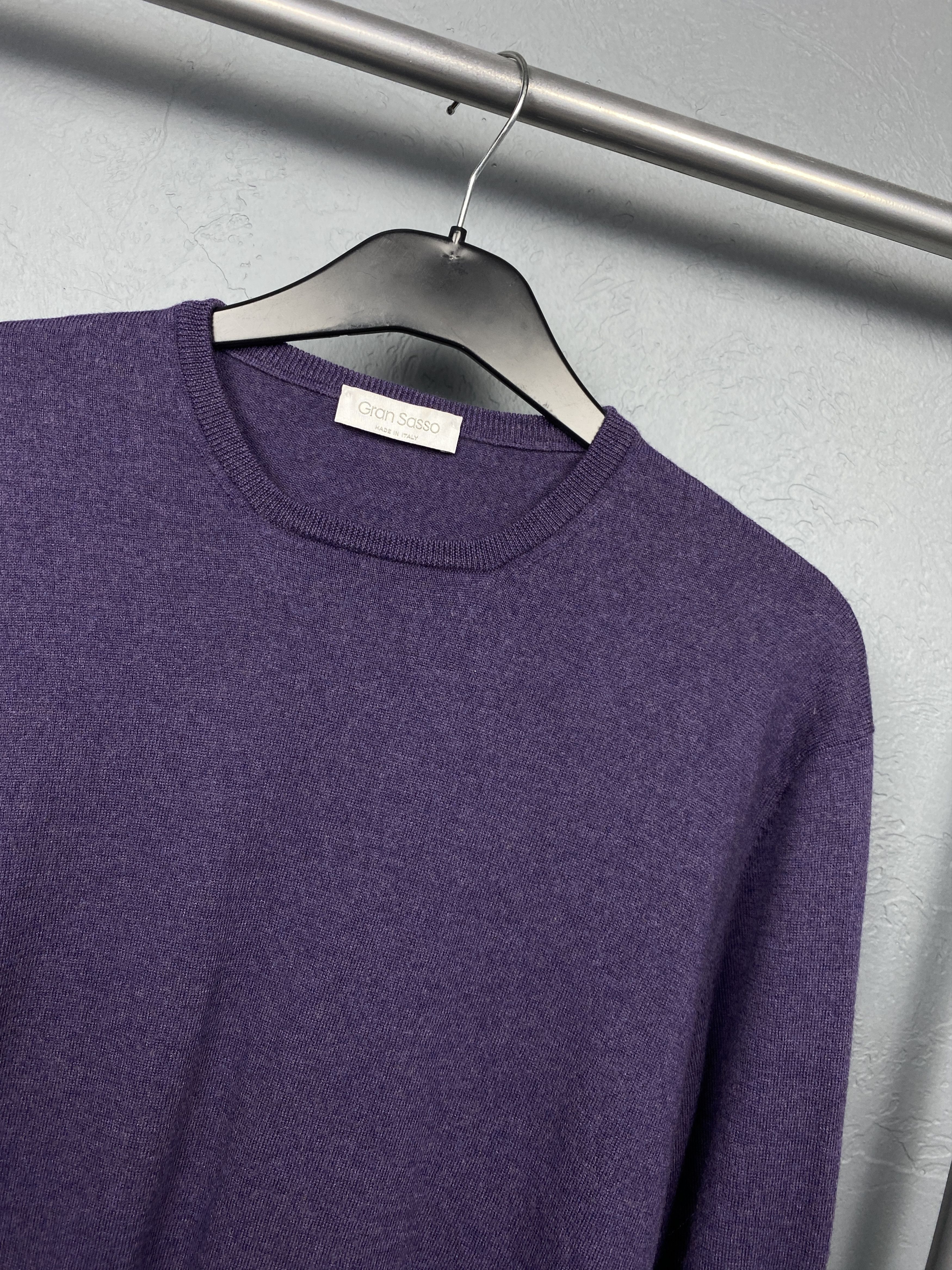 Gran Sasso Gran Sasso Mens Crew Neck Wool Knit Sweater Size US XL / EU 56 / 4 - 2 Thumbnail