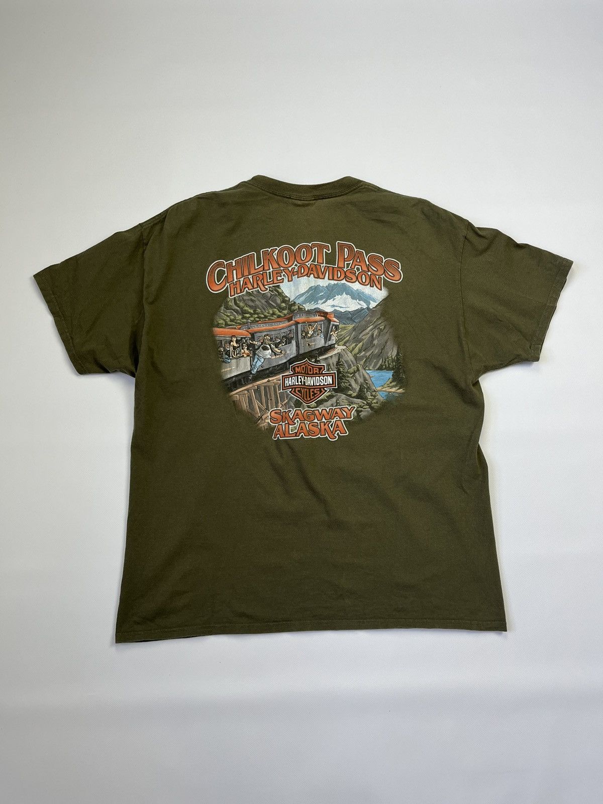 Harley Davidson × Vintage Harley Davidson Skagway Alaska Motorcycles Moto Tee Shirt Size US XL / EU 56 / 4 - 1 Thumbnail