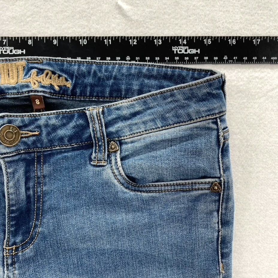 Vintage KUT from the Kloth Womens Size 8 Denim Skinny Jeans Distressed Medium Wash Blue Cotton Blend Stretch Jeans Womens 8 Size 30" / US 8 / IT 44 - 6 Thumbnail
