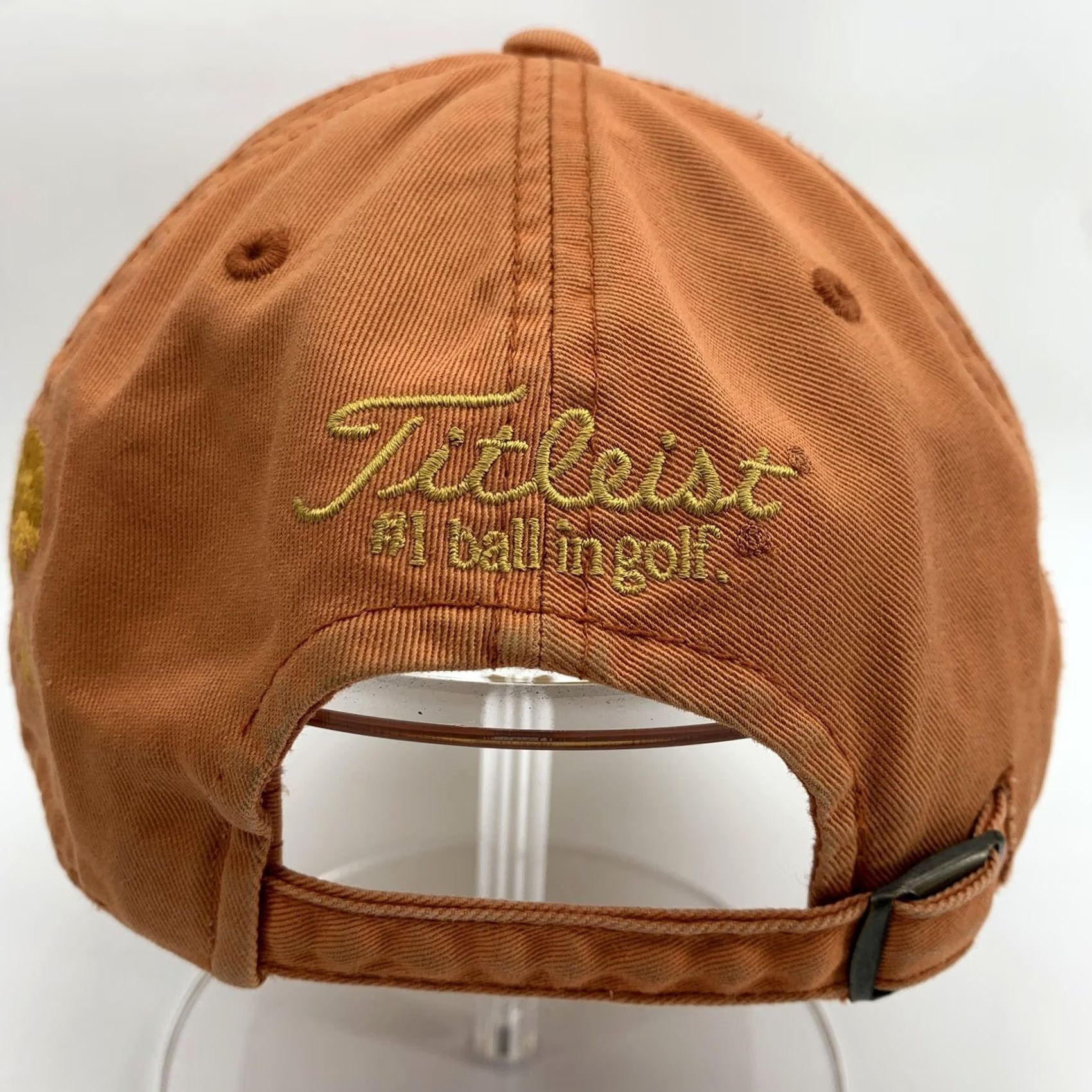 Titleist VINTAGE Titleist Hat Cap Strap Back Mens Orange Twill Baseball Golf Skybrook One Size Size ONE SIZE - 4 Thumbnail