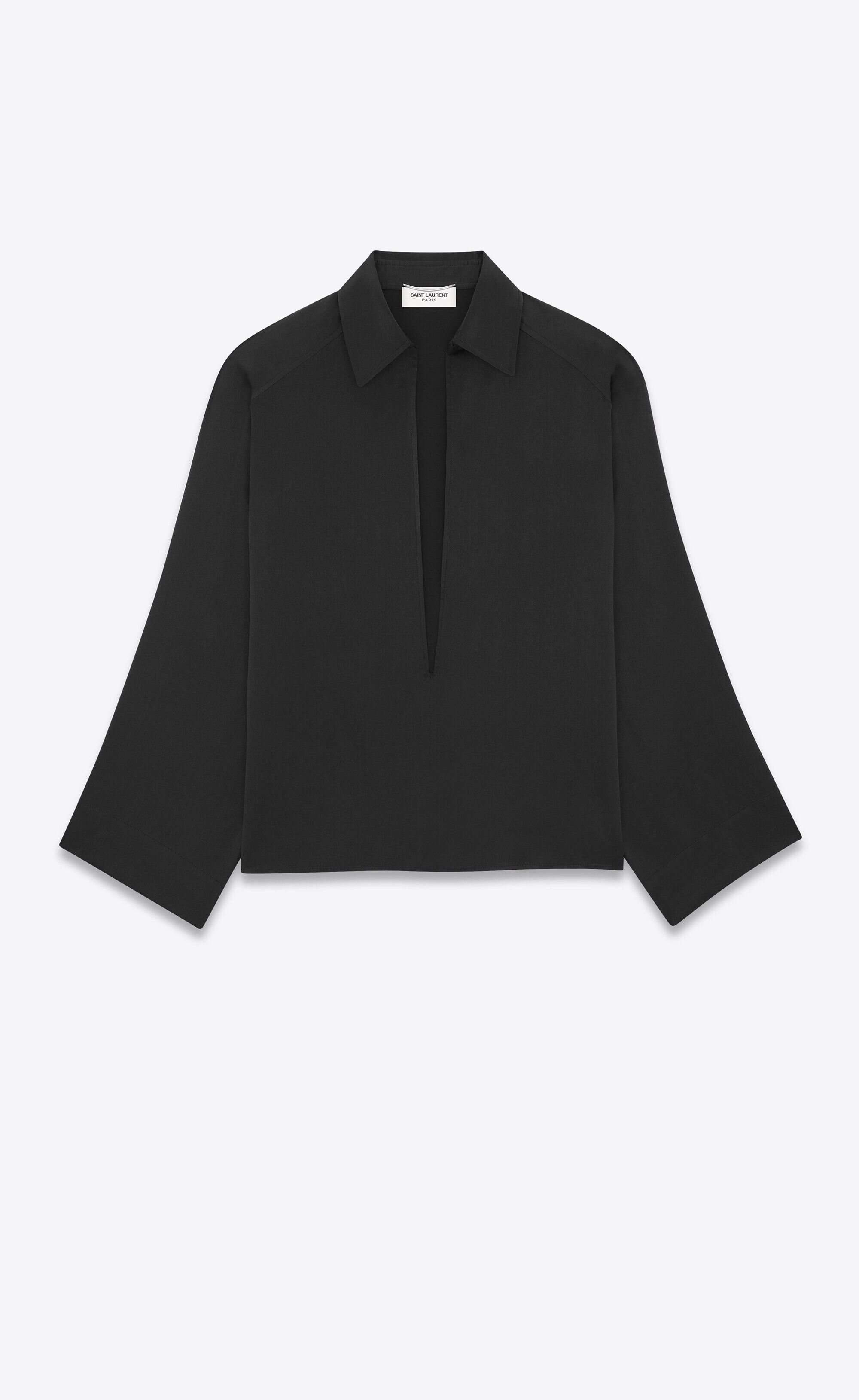 o1s1wg111124 Vareuse Shirt In Crepe Satin in Black