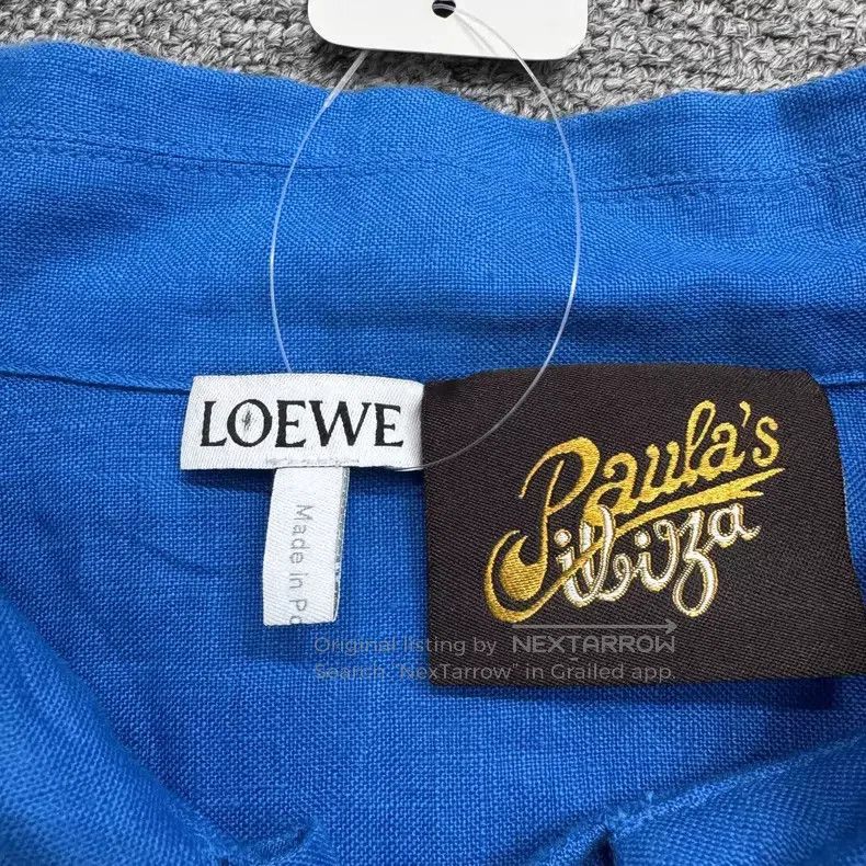 Loewe Loewe Embroidered Logo Linen Short Sleeve Shirt Size XS / US 0-2 / IT 36-38 - 4 Thumbnail