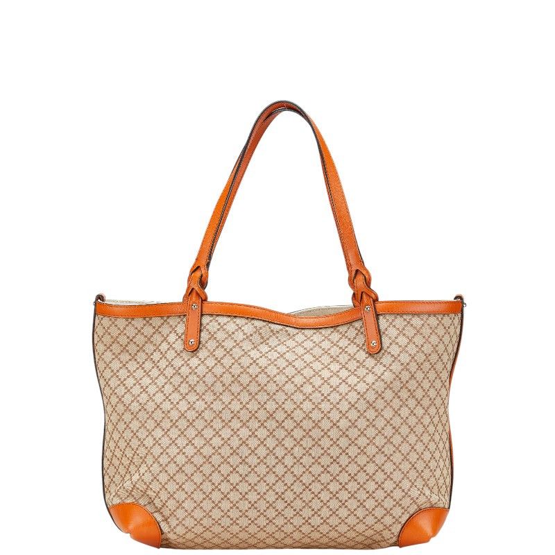 Gucci Gucci Diamante Canvas Leather 2Way Bag 247209 Canvas Shoulder Bag 247209 in Beige, Women's