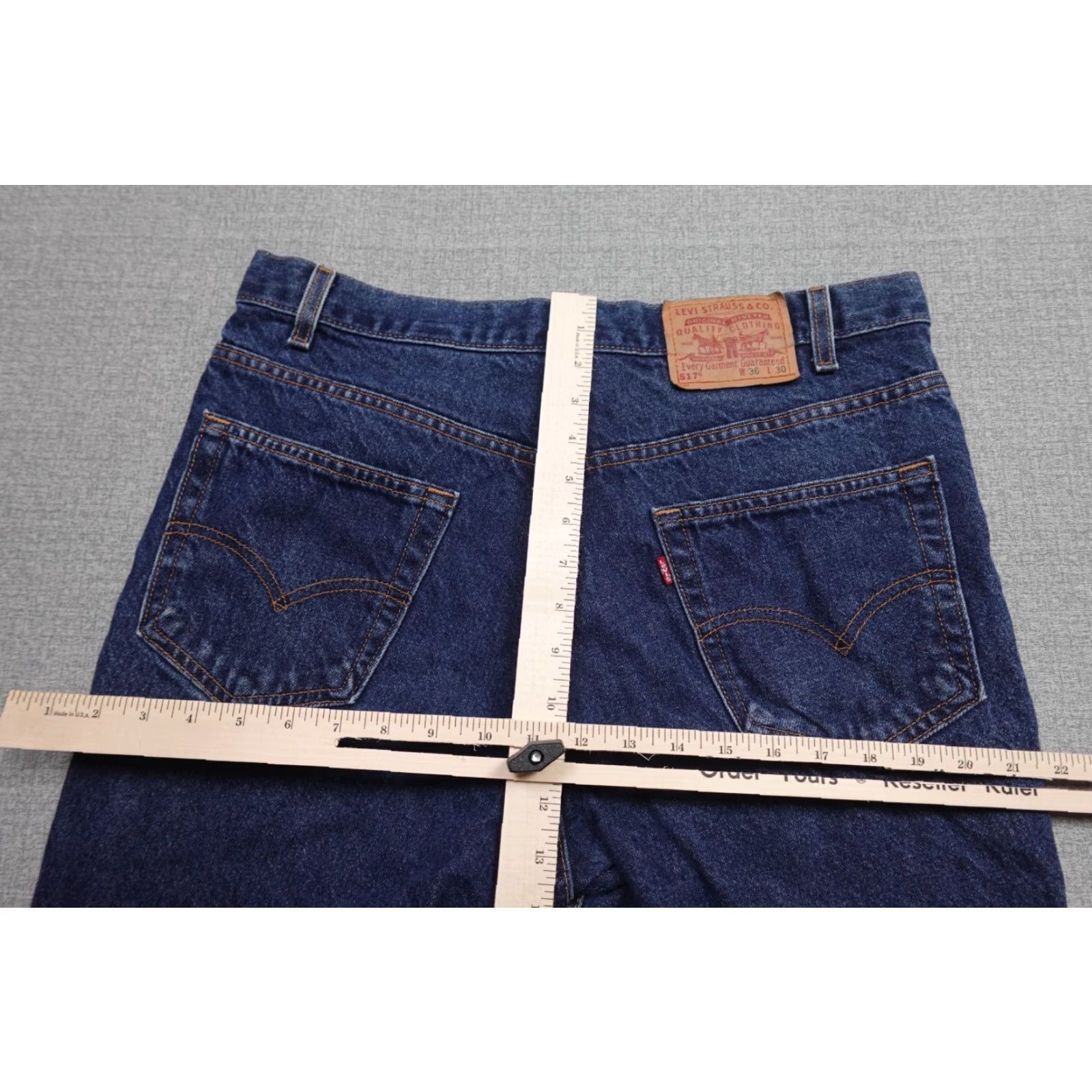 Levi's Levi's Vintage 517 Jorts Denim Blue Dark Wash Mens 36 Casual 5-Pocket Relaxed California White Belt Loops Retro Size US 36 / EU 52 - 7 Thumbnail