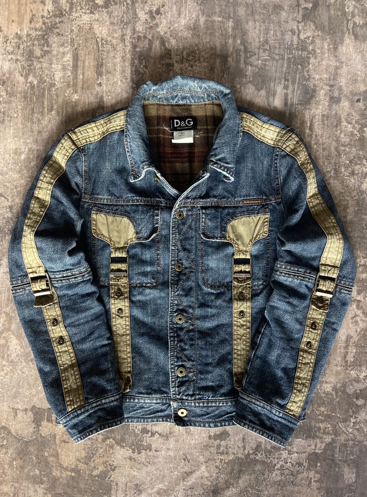 視線を集めて◇Patchwork ジャケット◇Dolce & Gabbana Dolce & Gabbana - Teen Blue Denim Patchwork Bomber Jacket