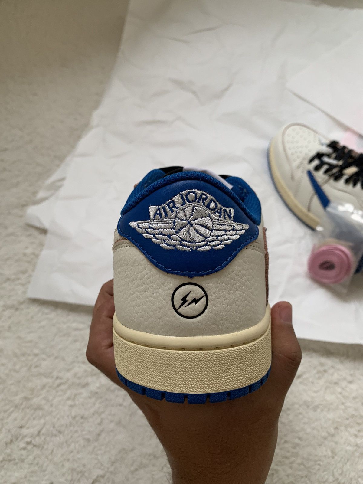 Nike × Travis Scott Air Jordan 1 Low Og X Travis Scott X Fragment 2.0 Size US 9.5 / EU 42-43 - 5 Thumbnail